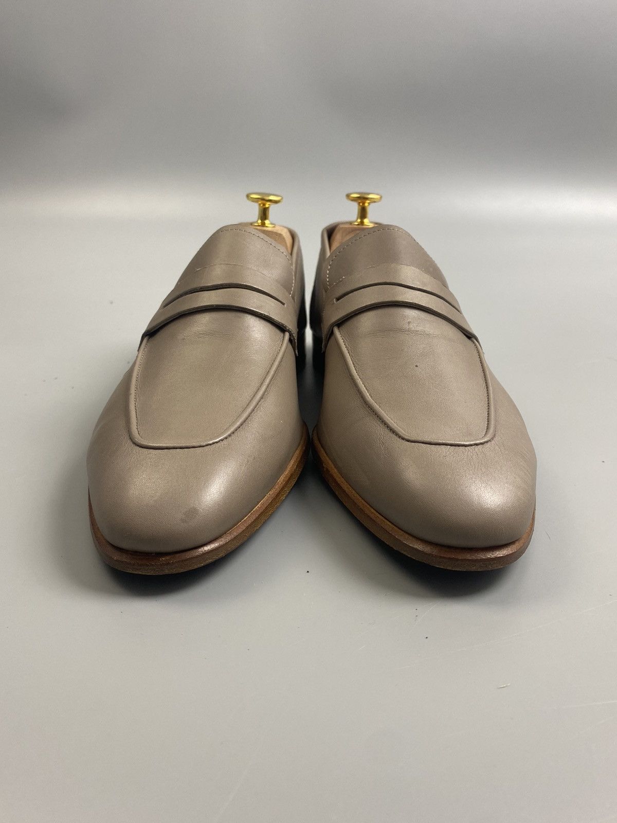Kiton Kiton Clay Gray Leather Loafers Size US 7 / EU 40 - 5 Thumbnail