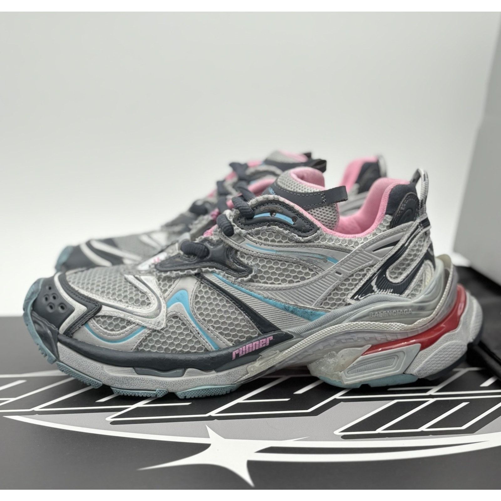 Balenciaga Balenciaga Runner ' Grey Pink Blue ' | SUPER CLEAN! Size US 9 / EU 42 - 1 Thumbnail