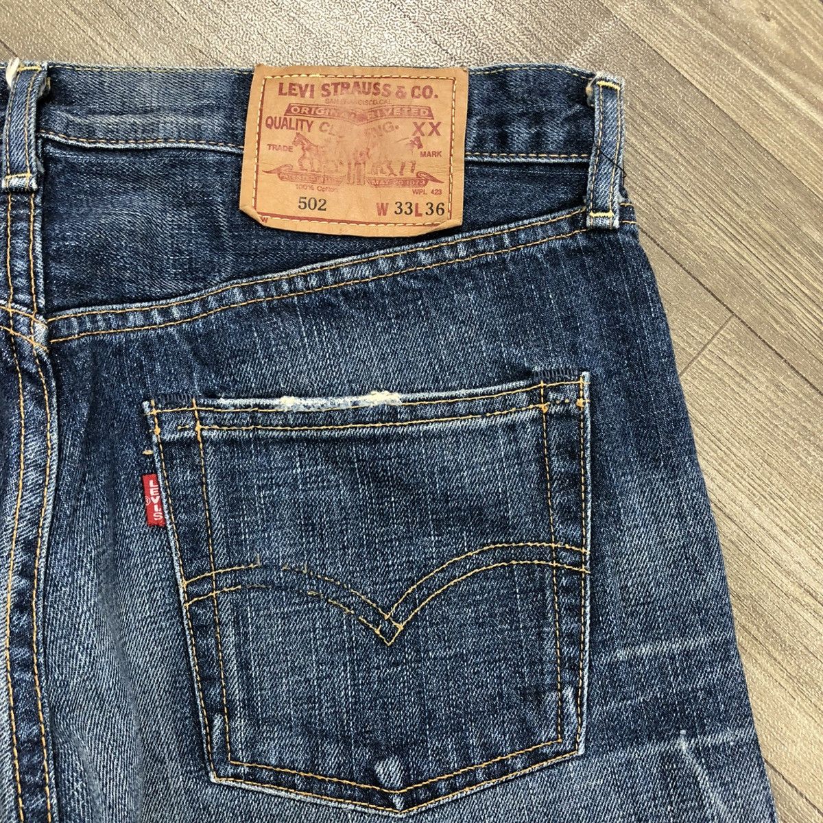 Levi's × Levi's Vintage Clothing 🇯🇵 90’s Vintage Levis 502xx Selvedge Faded Distressed Jeans Size US 33 - 17 Thumbnail