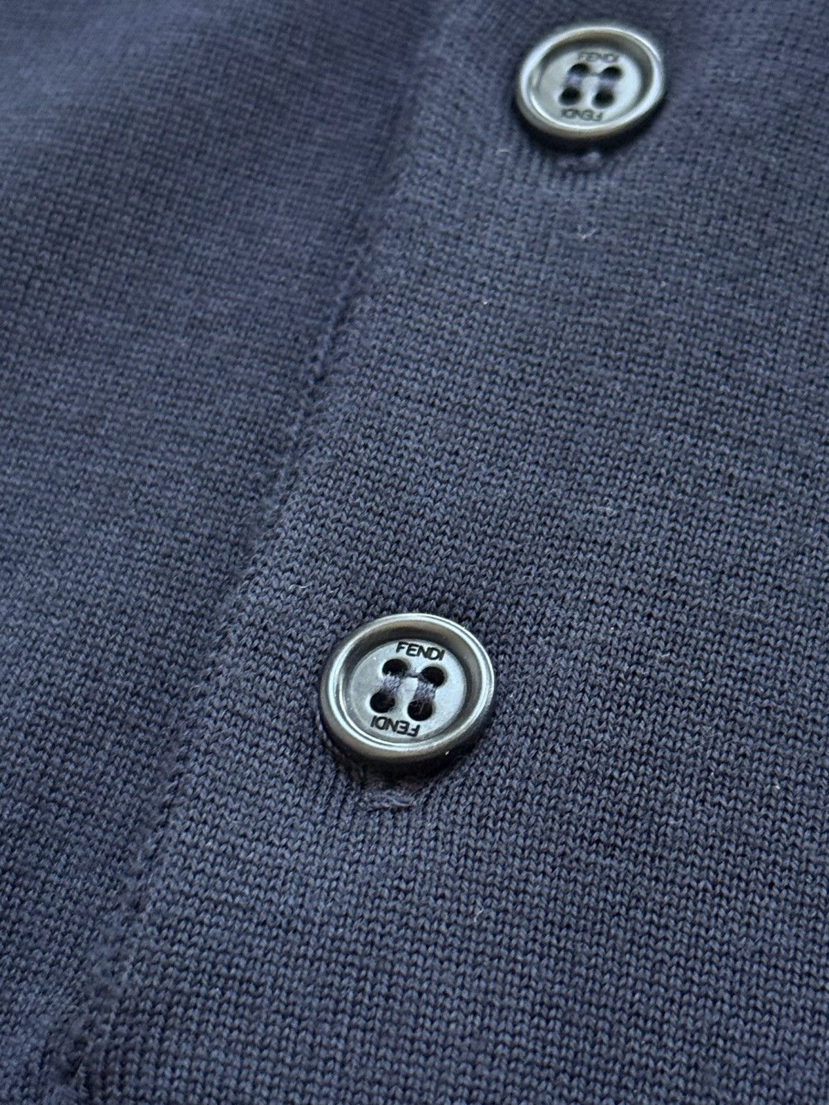 Fendi Fendi FF Logo Pique Navy Blue Polo button down Size US M / EU 48-50 / 2 - 9 Thumbnail