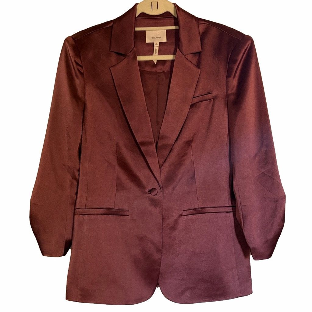Cinq a Sept Cinq à Sept Khloe Smooth Satin Jacket | EUC | Sz 6 Size M / US 6-8 / IT 42-44 - 2 Thumbnail
