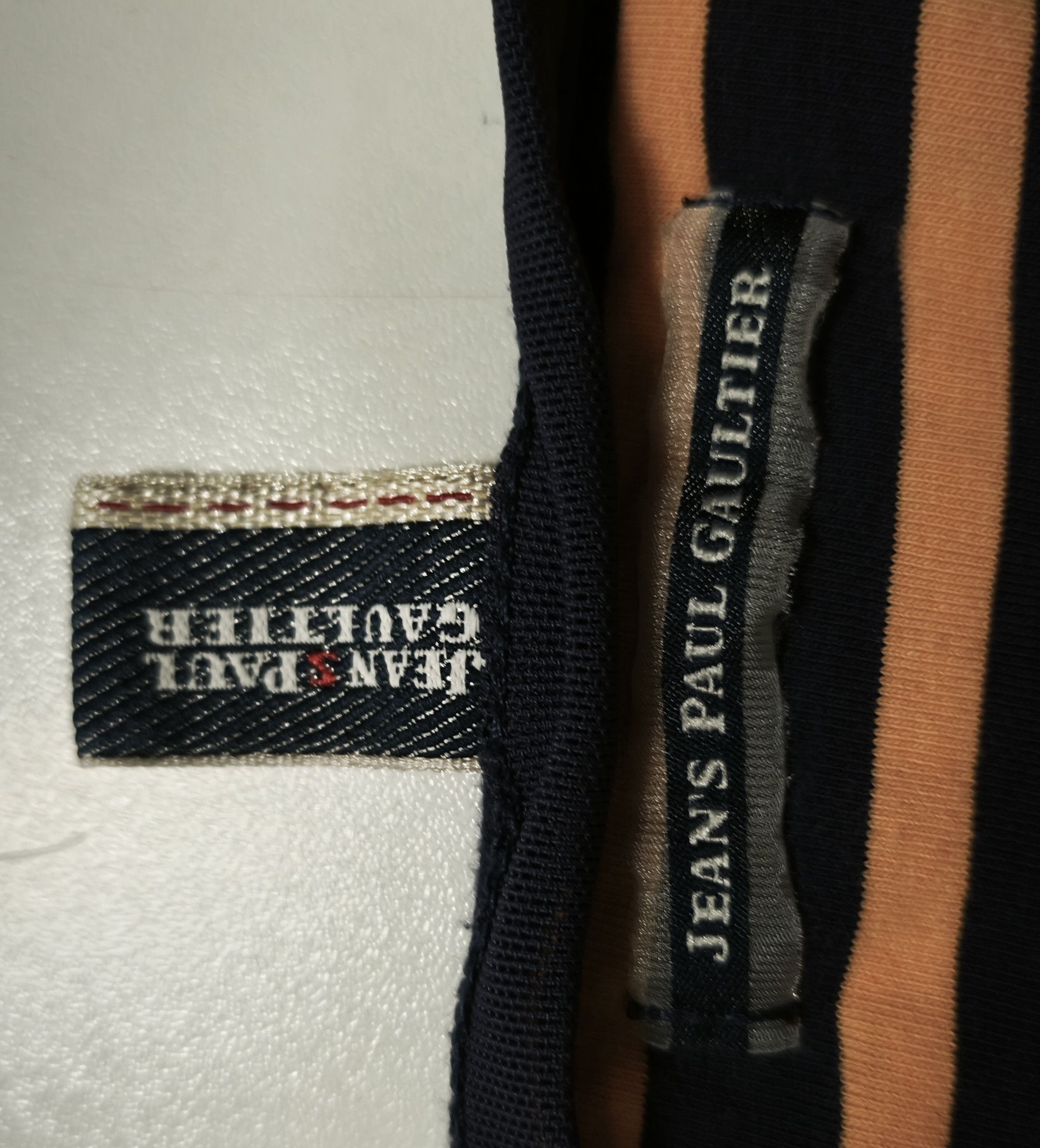 Jean Paul Gaultier 2000's Short dress in navy and orange stripes Size XS / US 0-2 / IT 36-38 - 18 Thumbnail
