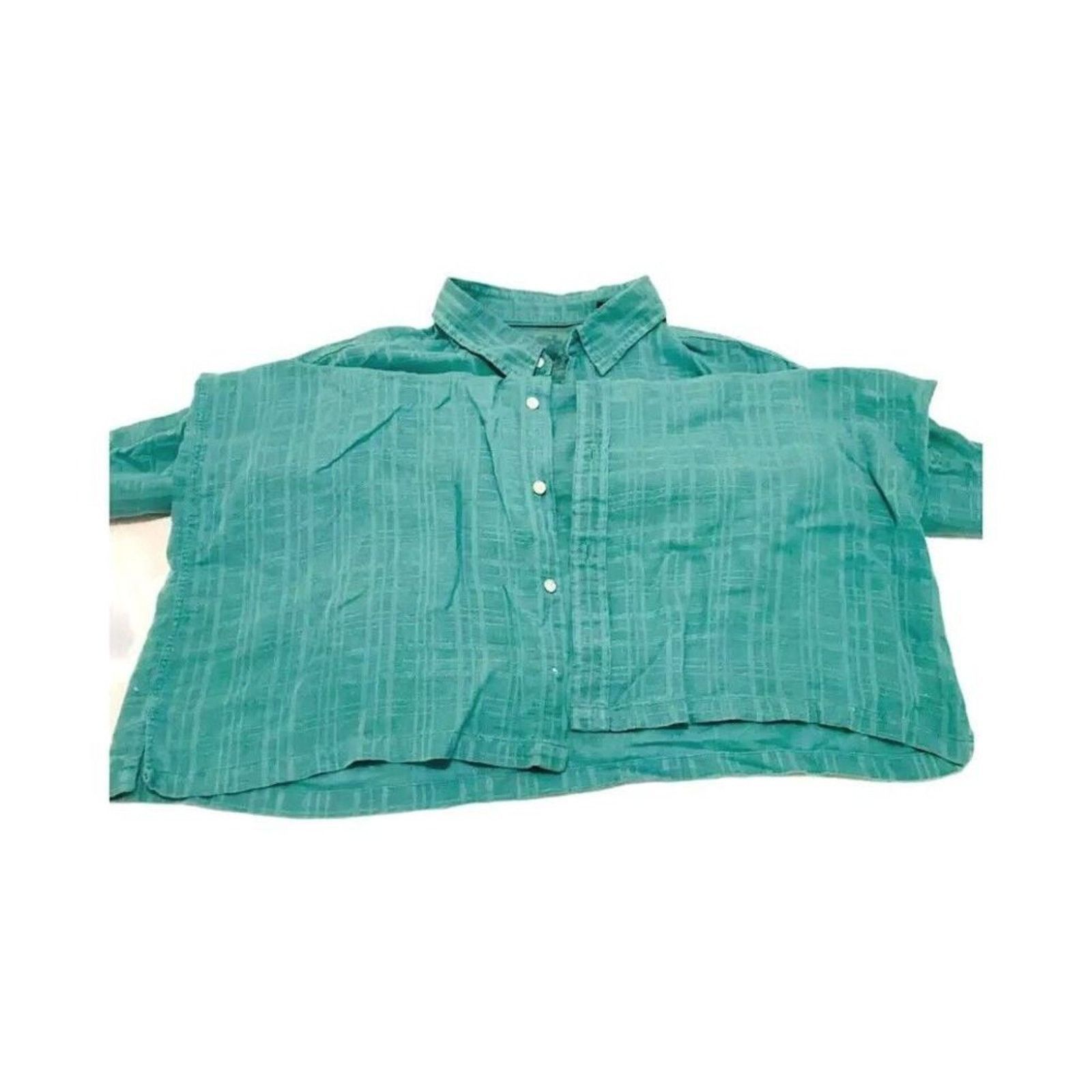 Tasso Elba Tasso Elba Island Men's Shirt Turquoise Green XXL Linen Size US XXL / EU 58 / 5 - 2 Thumbnail