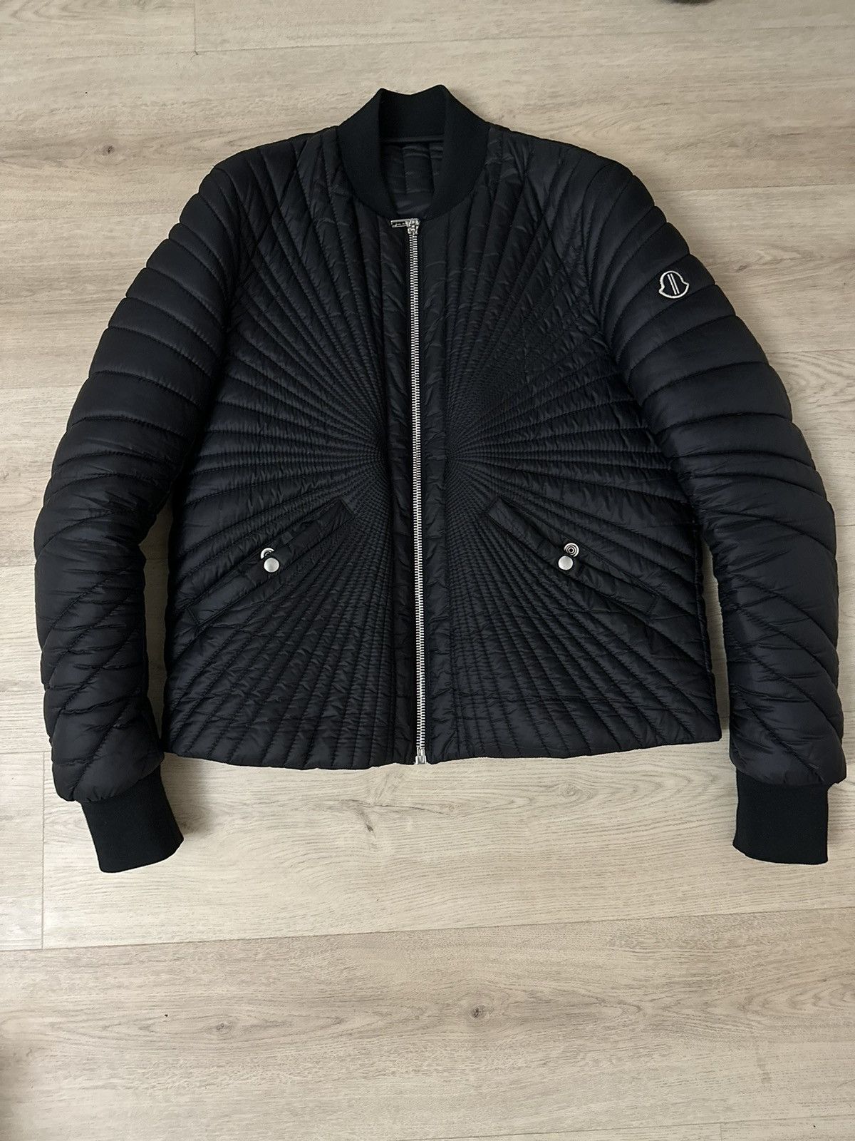 image of Moncler Quilted Light Down Jacket - Size 1 in Black, Men's