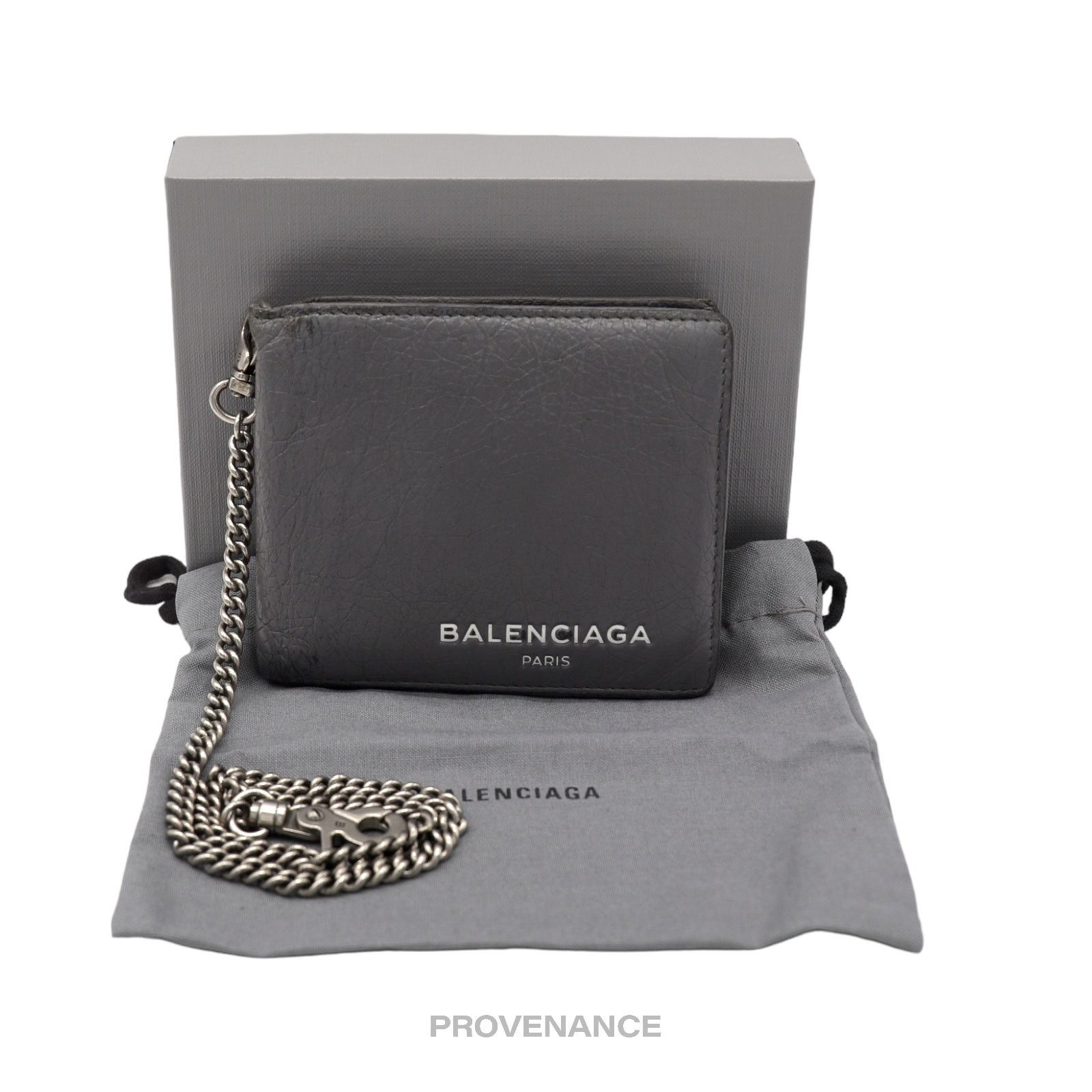 Balenciaga 🔴 Balenciaga Explorer Chain Wallet - Gray Leather Size ONE SIZE - 1 Thumbnail