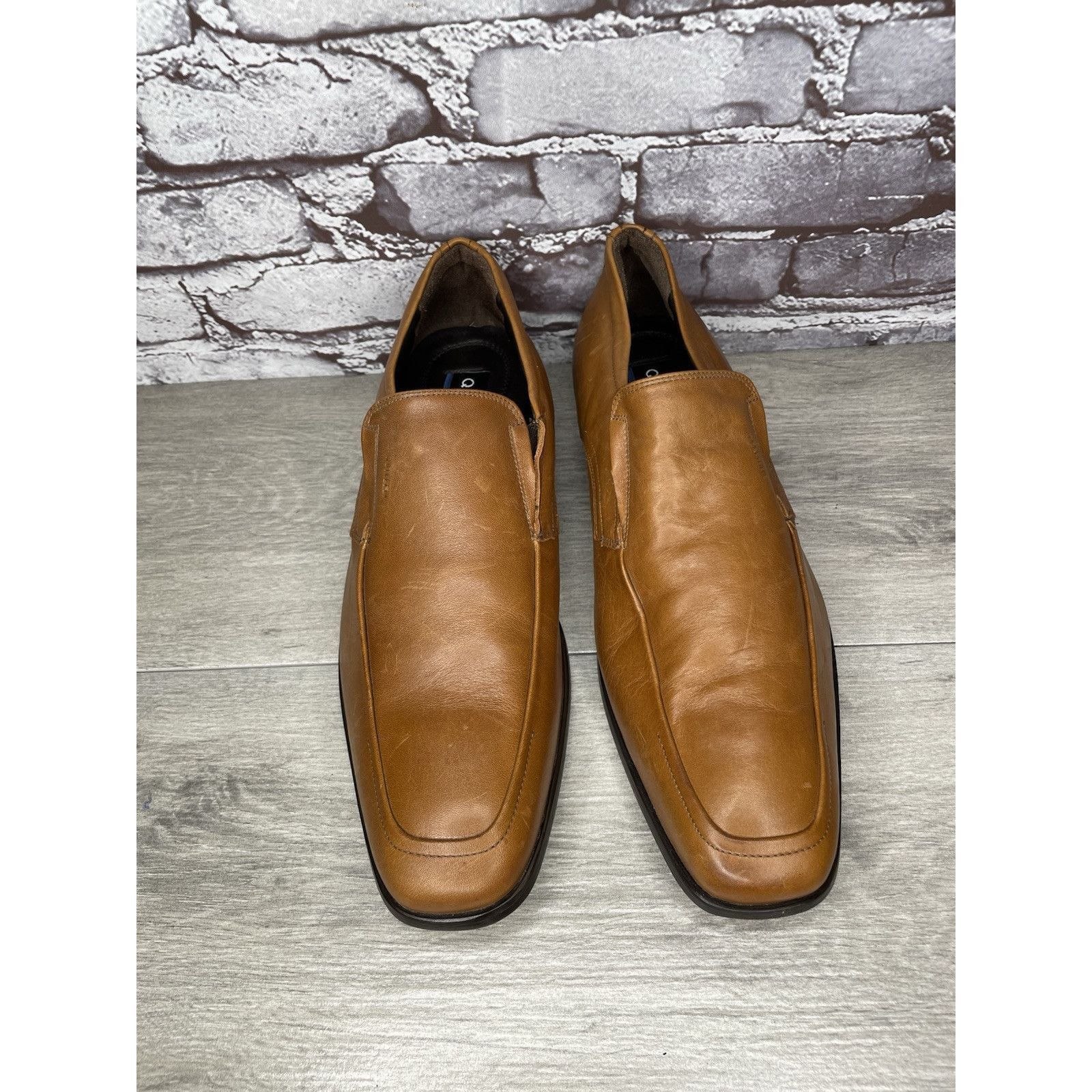 Other Quirelli Brown Leather Slip On Square Toe Dress Loafers Shoe Size US 11.5 / EU 44-45 - 16 Thumbnail