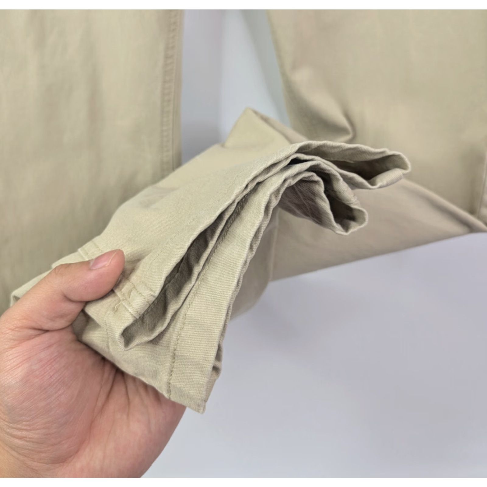 RVCA RVCA Weekend Fit Pants Men's 30 Khaki Chino Rope Belt Loops Flat Front Regular Straight 32x32 Casual Autumn Spring Summer Winter Beig/Beige Size US 30 / EU 46 - 3 Thumbnail