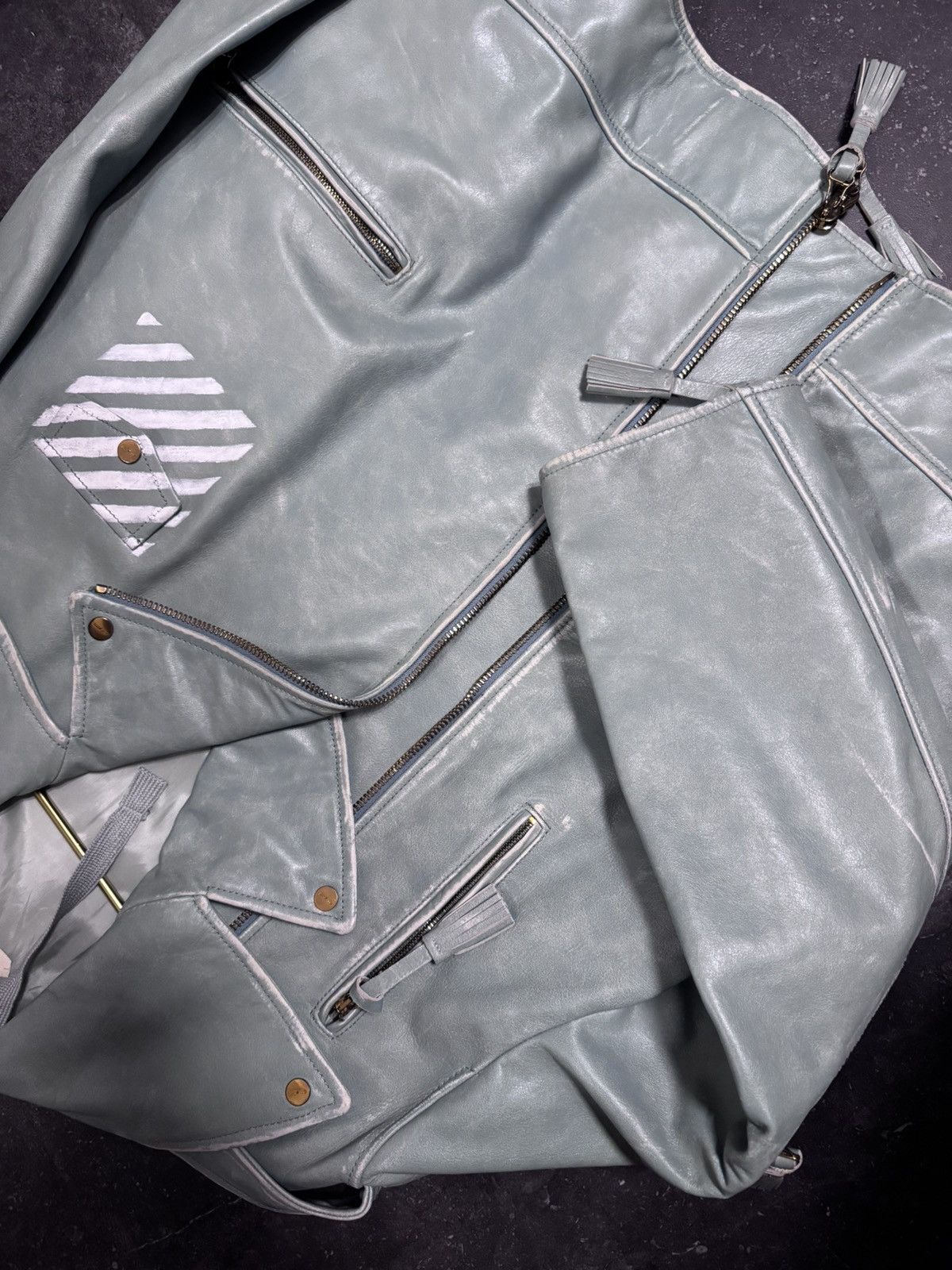 Off-White Off-white limited edition light blue leather jacket Size US M / EU 48-50 / 2 - 3 Thumbnail