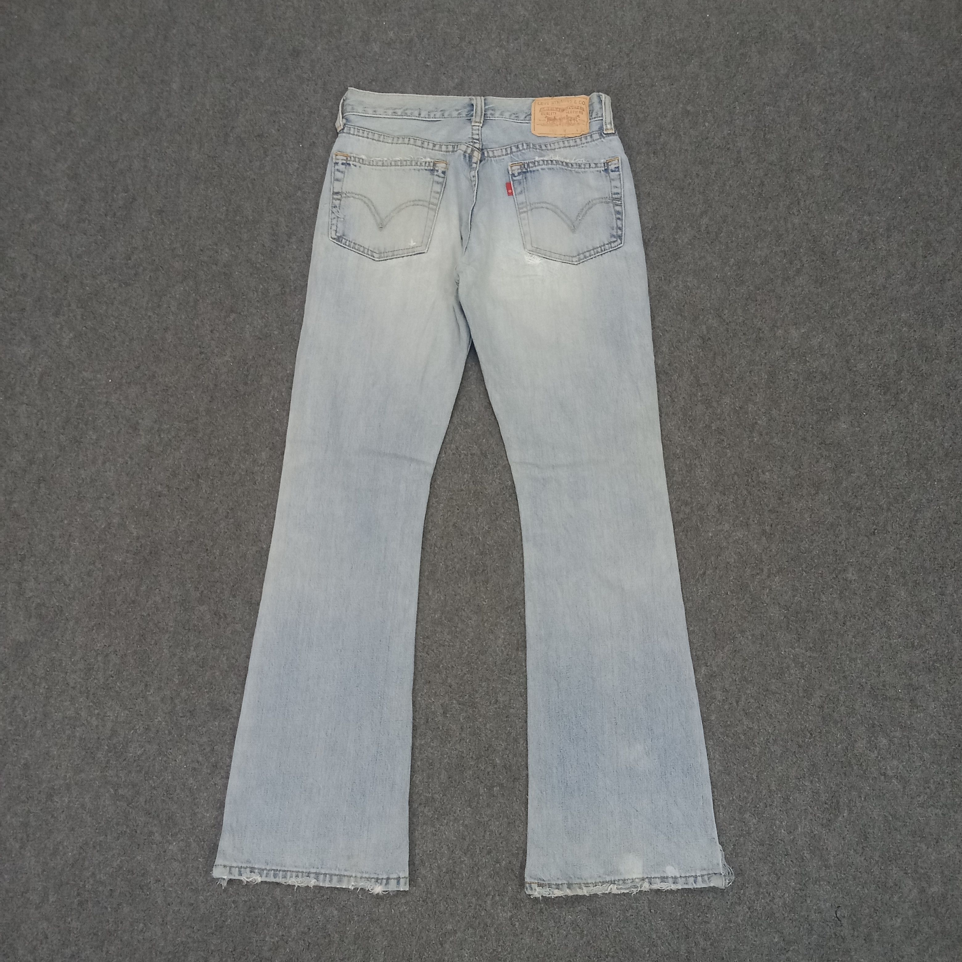 Levi's × Vintage Levi's 501 Distressed Flared Denim Jeans Size US 28 / EU 44 - 5 Thumbnail