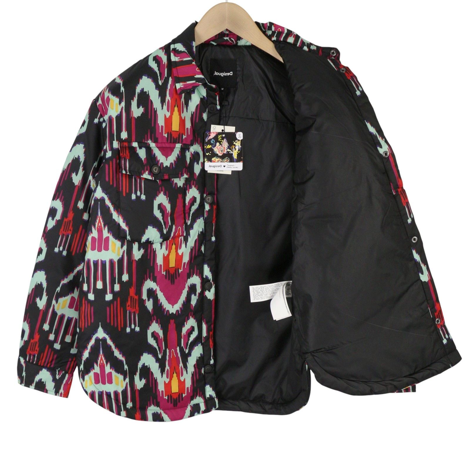 Desigual ELIOT M Colourful Abstract Print Padded Jacket 88469 Size M / US 6-8 / IT 42-44 - 4 Thumbnail