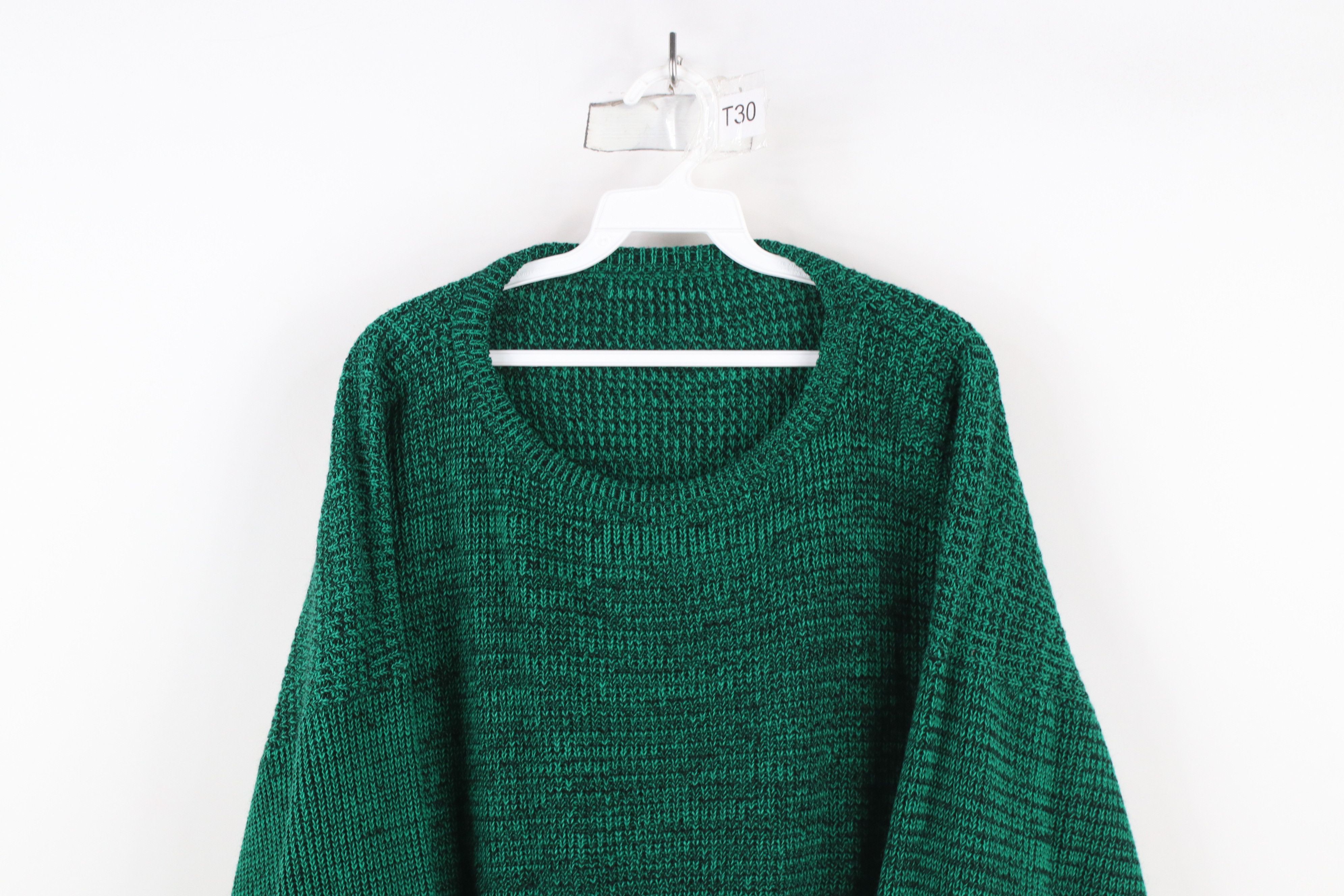 Vintage Vintage 90s Streetwear Fit Chunky Ribbed Knit Sweater Green Size XL / US 12-14 / IT 48-50 - 2 Thumbnail