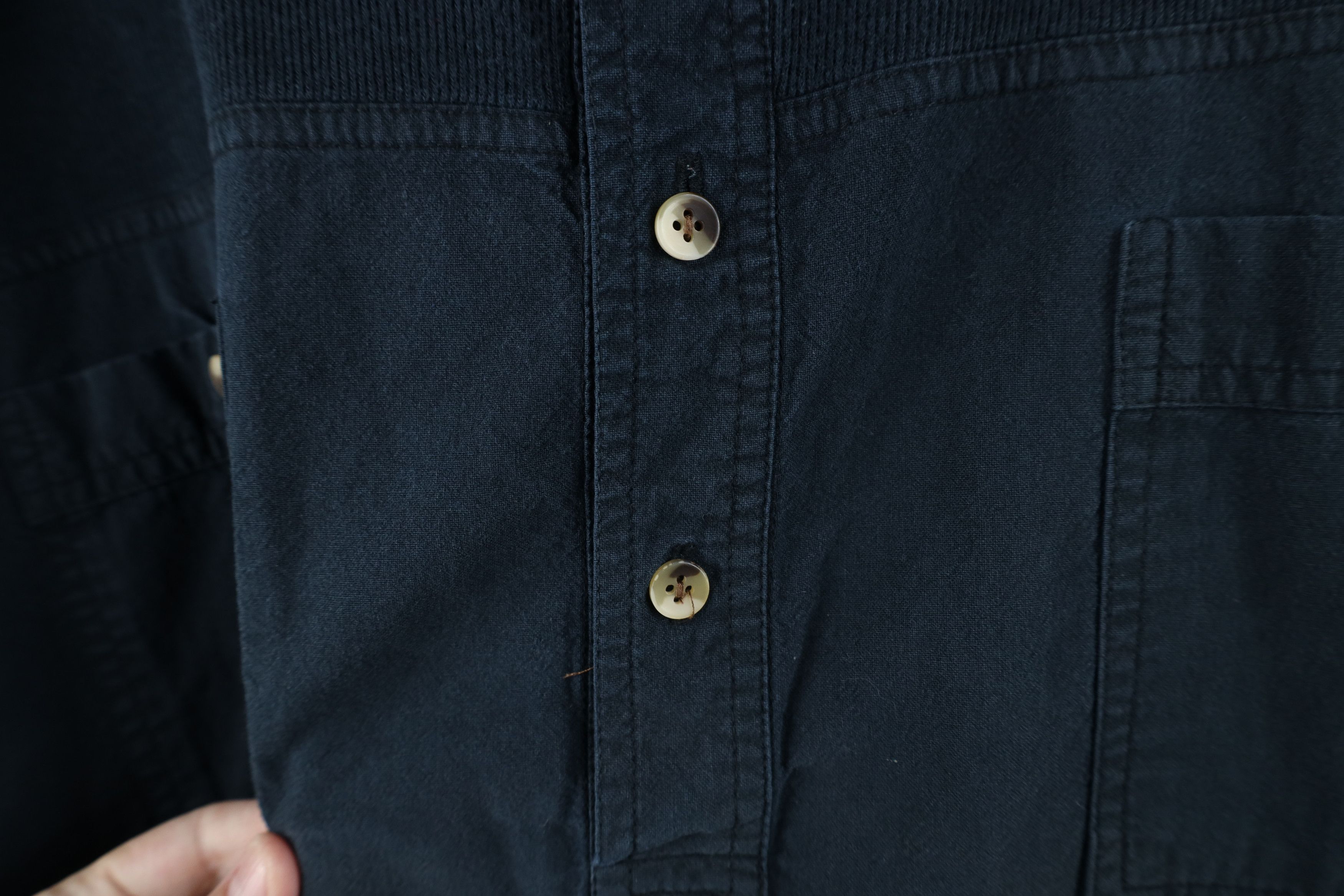 Vintage Vintage 90s Streetwear Ribbed Knit Pullover Polo Shirt Black Size US XXL / EU 58 / 5 - 8 Thumbnail