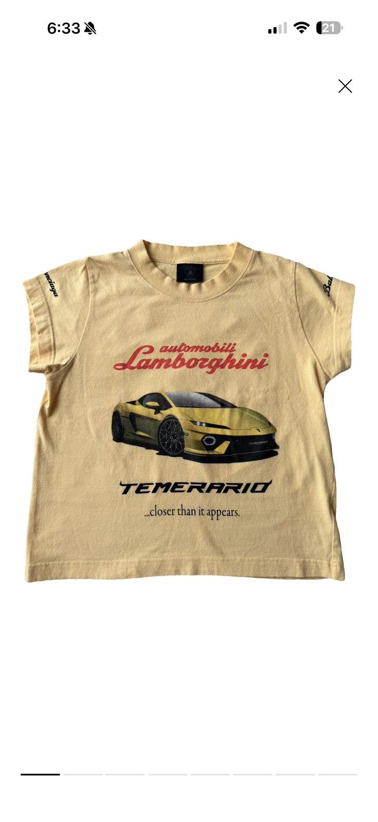 Balenciaga × Lamborghini Balenciaga Lamborghinj baby tee Size L / US 10 / IT 46 - 2 Thumbnail