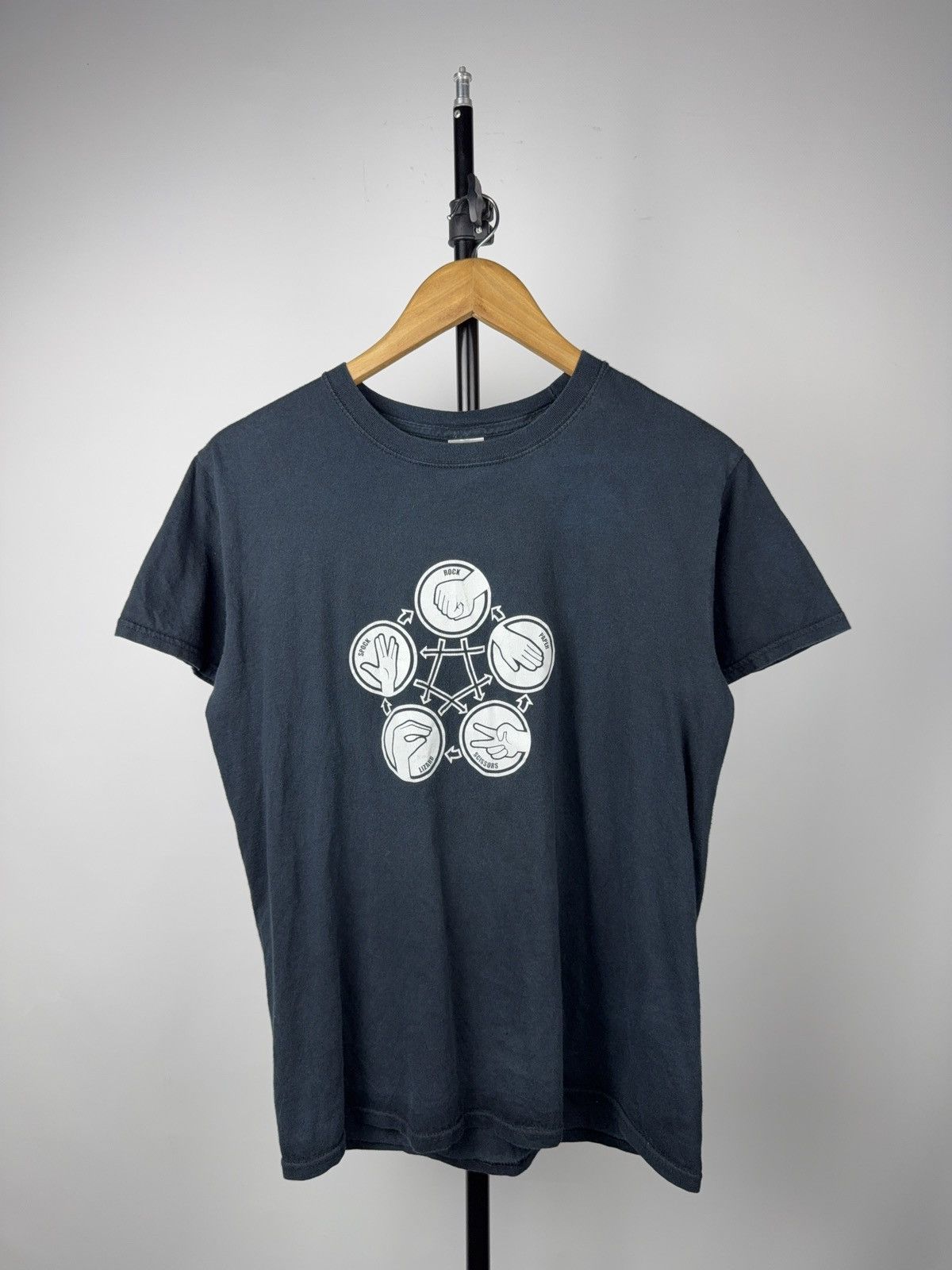 Vintage Rock Paper Scissors Lizard Spock Big Bang Theory Geek Tee Size US M / EU 48-50 / 2 - 1 Thumbnail