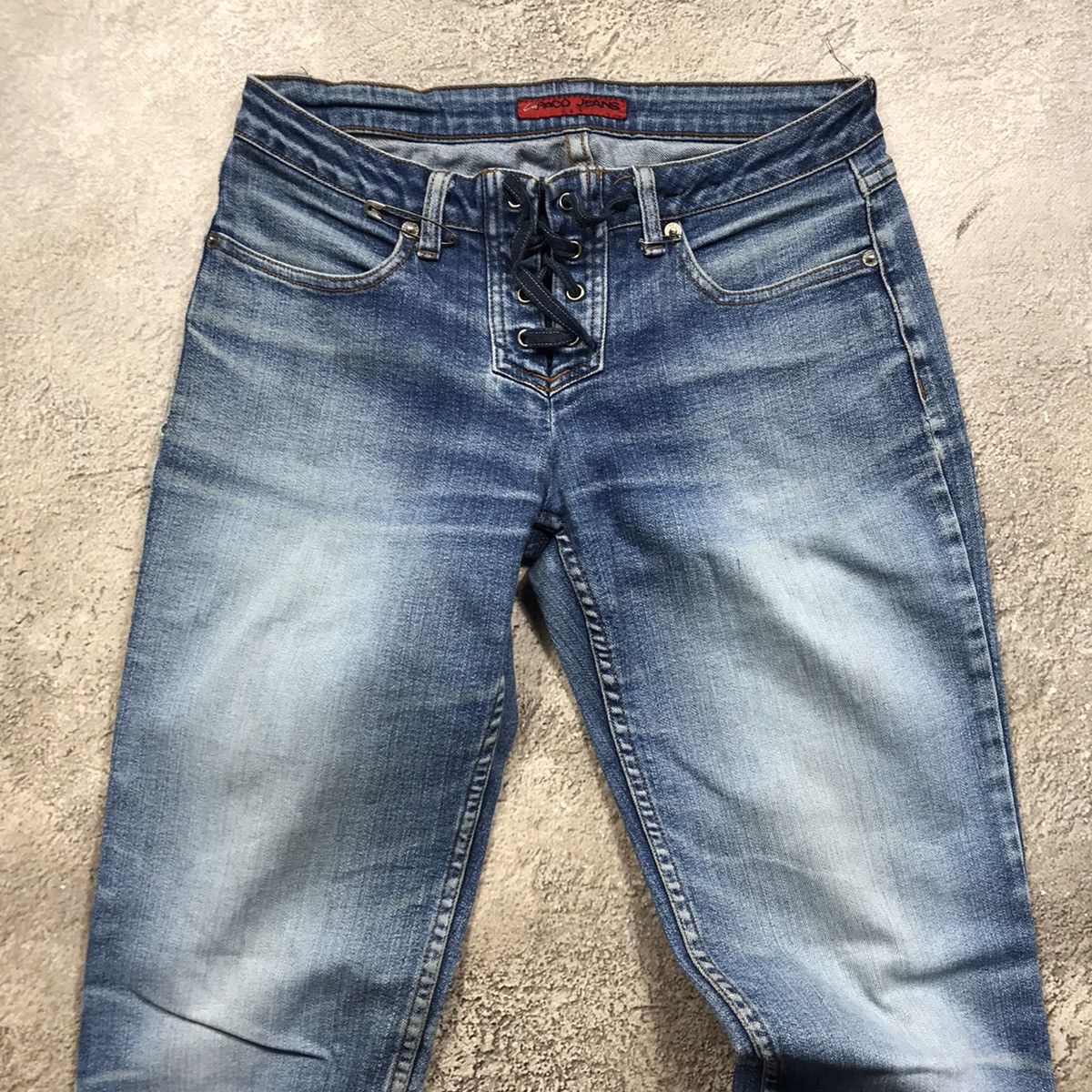 Vintage Vintage 90s Distressed Baggy Wide Leg Jeans Grunge Y2K 28 Size 28" / US 6 / IT 42 - 3 Thumbnail