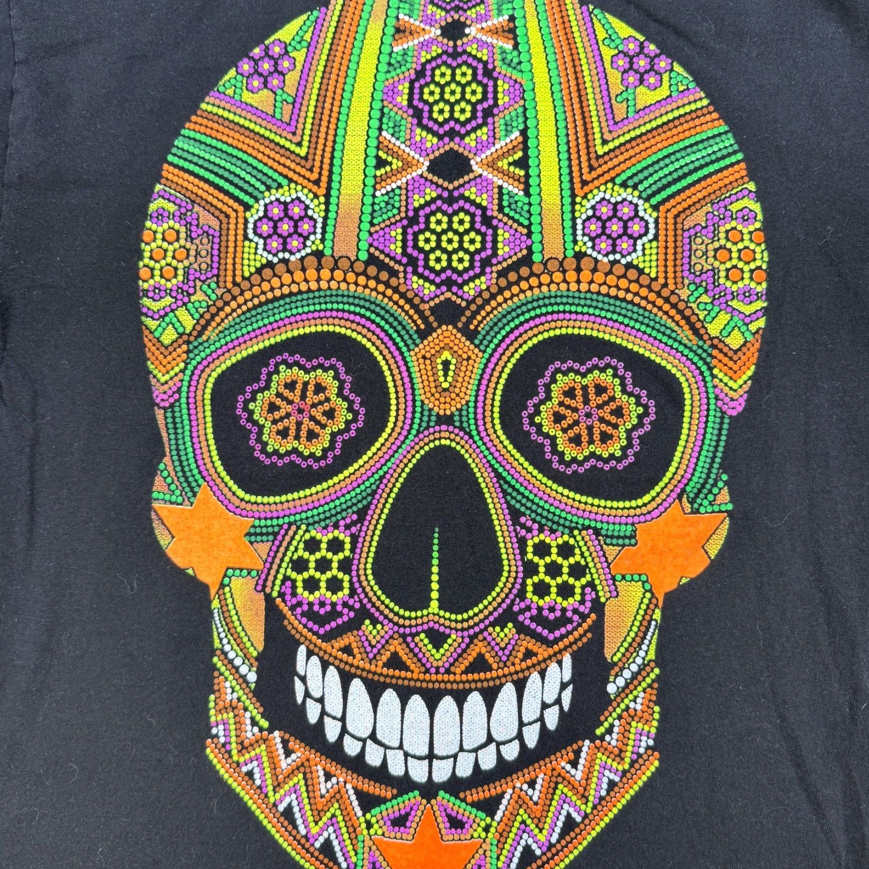Sugar VINTAGE Sugar Skull Graphic Shirt Mens L Black Double Sided Day Of Dead Halloween Size US L / EU 52-54 / 3 - 6 Thumbnail