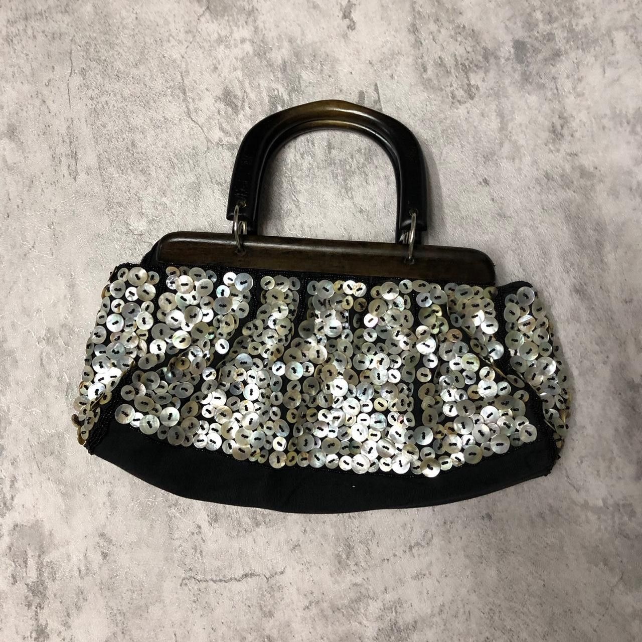 Other Silver sequin velvet shoulder bag with black velvet trim Size ONE SIZE - 1 Thumbnail