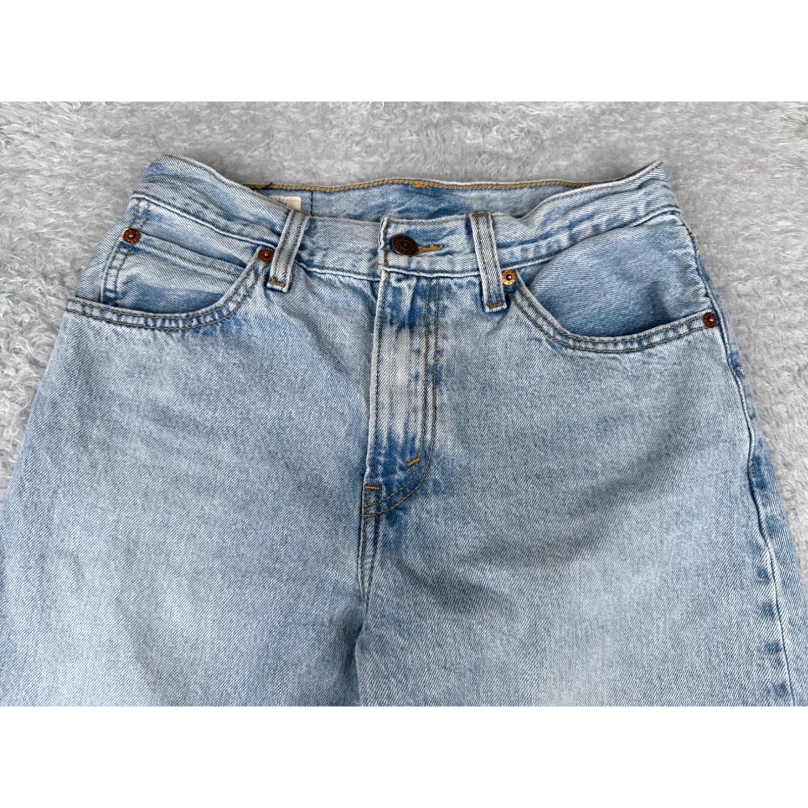 Levi's VINTAGE Levis Jeans Women 25 Blue Denim Big E Mom Jean Light Wash Zip Fly 25x29 Levi's Wedgie Fit Retro Regular Women Size 42" / US 20 - 4 Thumbnail