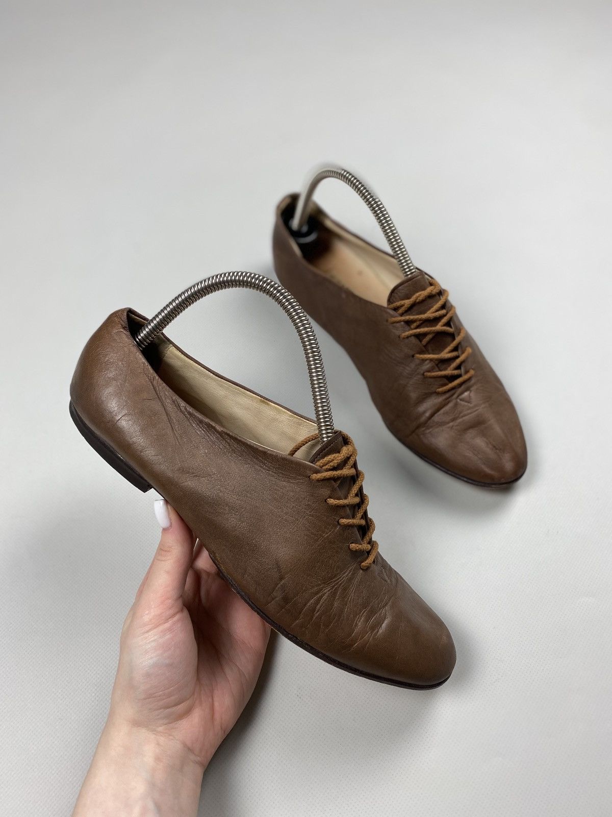 Jil Sander × Vintage Jil Sander ladies leather flats ballets size 40 1/2 Size US 10.5 / IT 40.5 - 6 Thumbnail