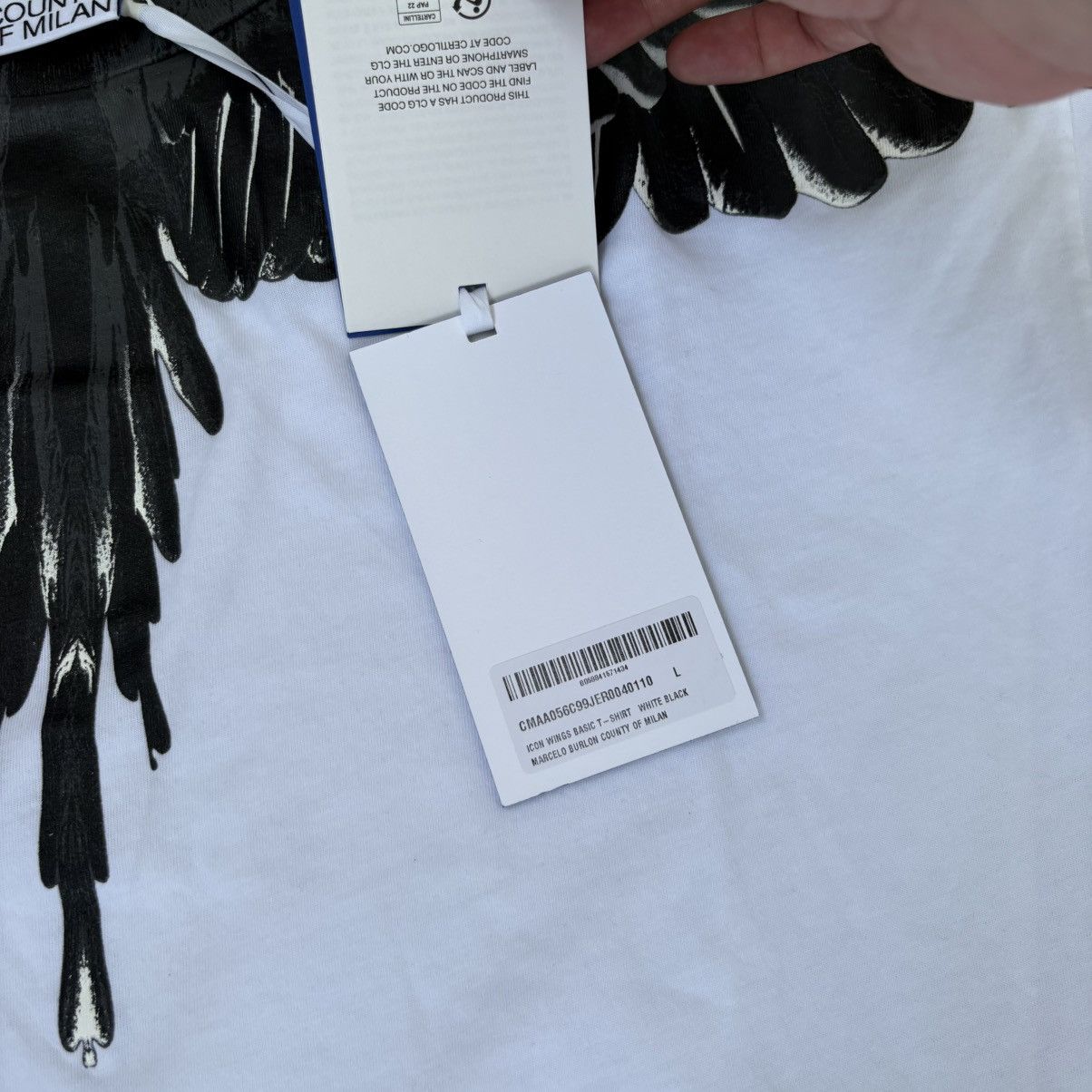 Marcelo Burlon Marcelo Burlon County of Milan Icon Wings basic t-shirt Size US L / EU 52-54 / 3 - 4 Thumbnail