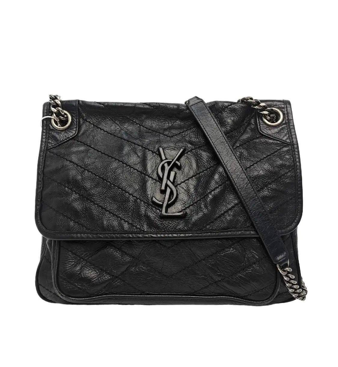 Saint Laurent Paris Saint Laurent Paris YSL NIKI black cowhide leather quilted Vshoulder bag black r Size ONE SIZE - 1 Thumbnail