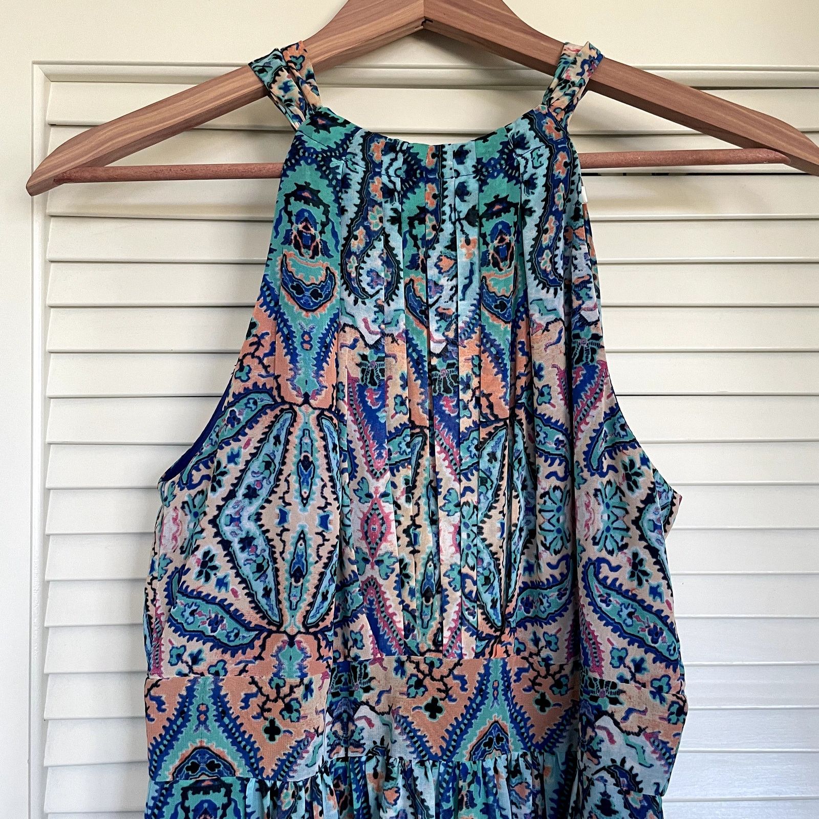 Other Eliza J Paisley Patchwork Print Boho Halter Neck Maxi Dress Size S / US 4 / IT 40 - 5 Thumbnail