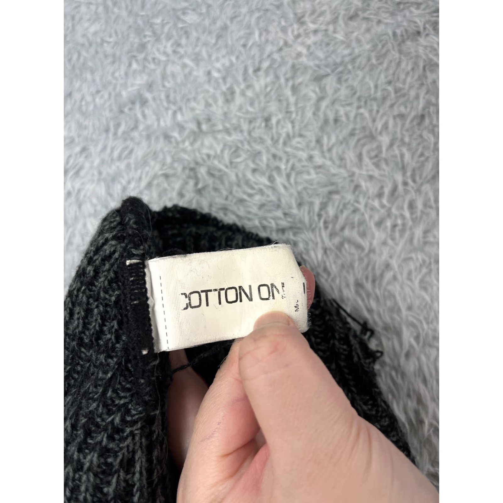 Cotton On Cotton On Beanie Adult One Size Dark Gray Knit 100% Acrylic Winter Ski - Beanie - One Size - Gray - Mens Size ONE SIZE - 7 Thumbnail