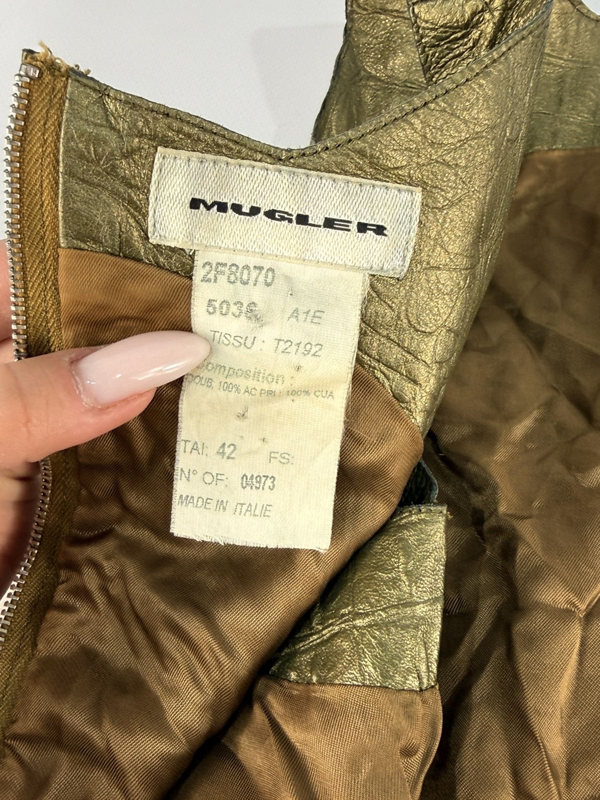 Thierry Mugler Archive Thierry Mugler Metallic Croc Leather Top Size M / US 6-8 / IT 42-44 - 16 Thumbnail