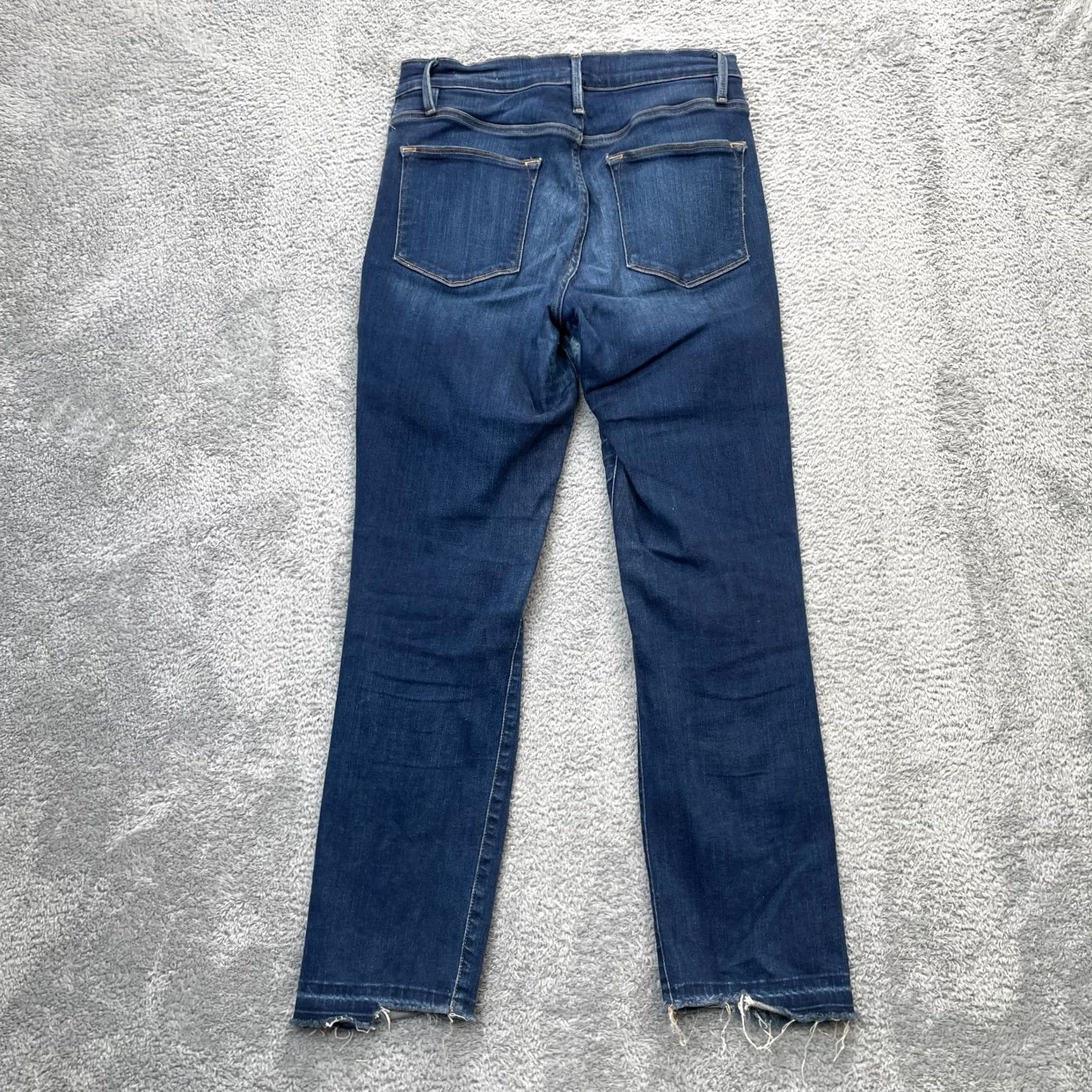 Frame FRAME Jeans Womens 27 Blue High Straight Leg Cobbert Denim Cotton Raw Hem Size 27" / US 4 / IT 40 - 2 Thumbnail