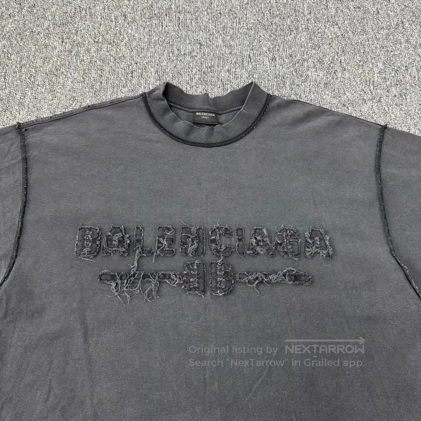 Balenciaga Balenciaga Water-washed vintage look with fabric letter lo Size US S / EU 44-46 / 1 - 4 Thumbnail