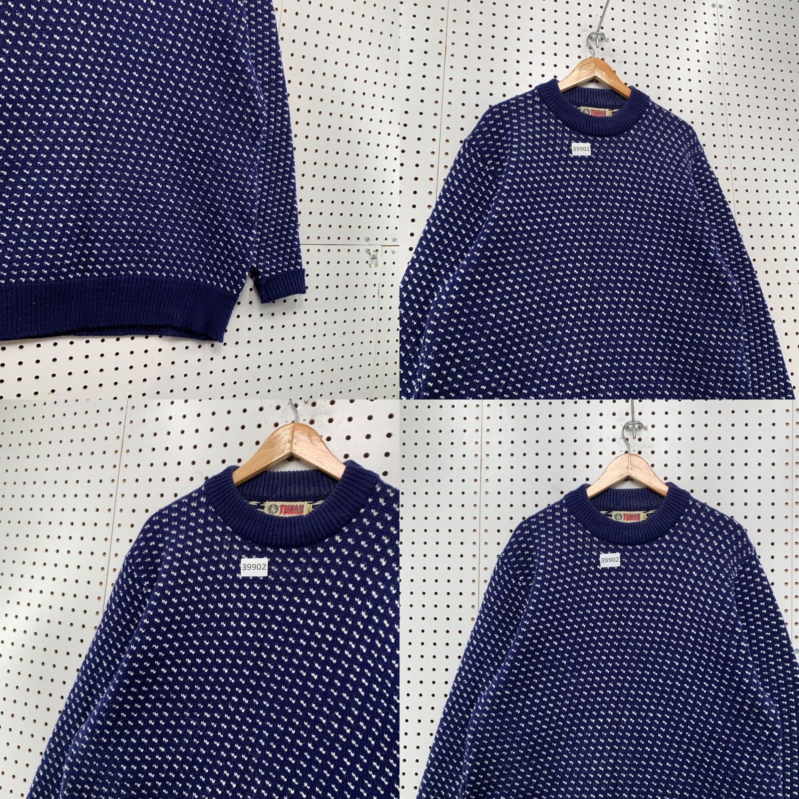 Vintage VINTAGE 90s Tuxan Mens Knit Sweater 2XL Long Sleeve Crew Neck Heavyweight Blue Acrylic Pullover US Made Size US XXL / EU 58 / 5 - 8 Thumbnail