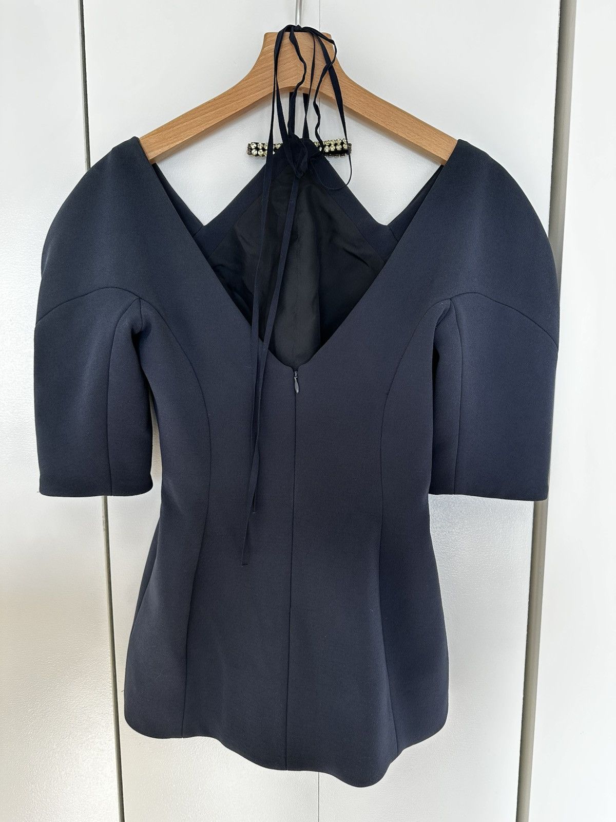 Marni Marni crystal-bow bonded-crepe dress Size ONE SIZE - 7 Thumbnail