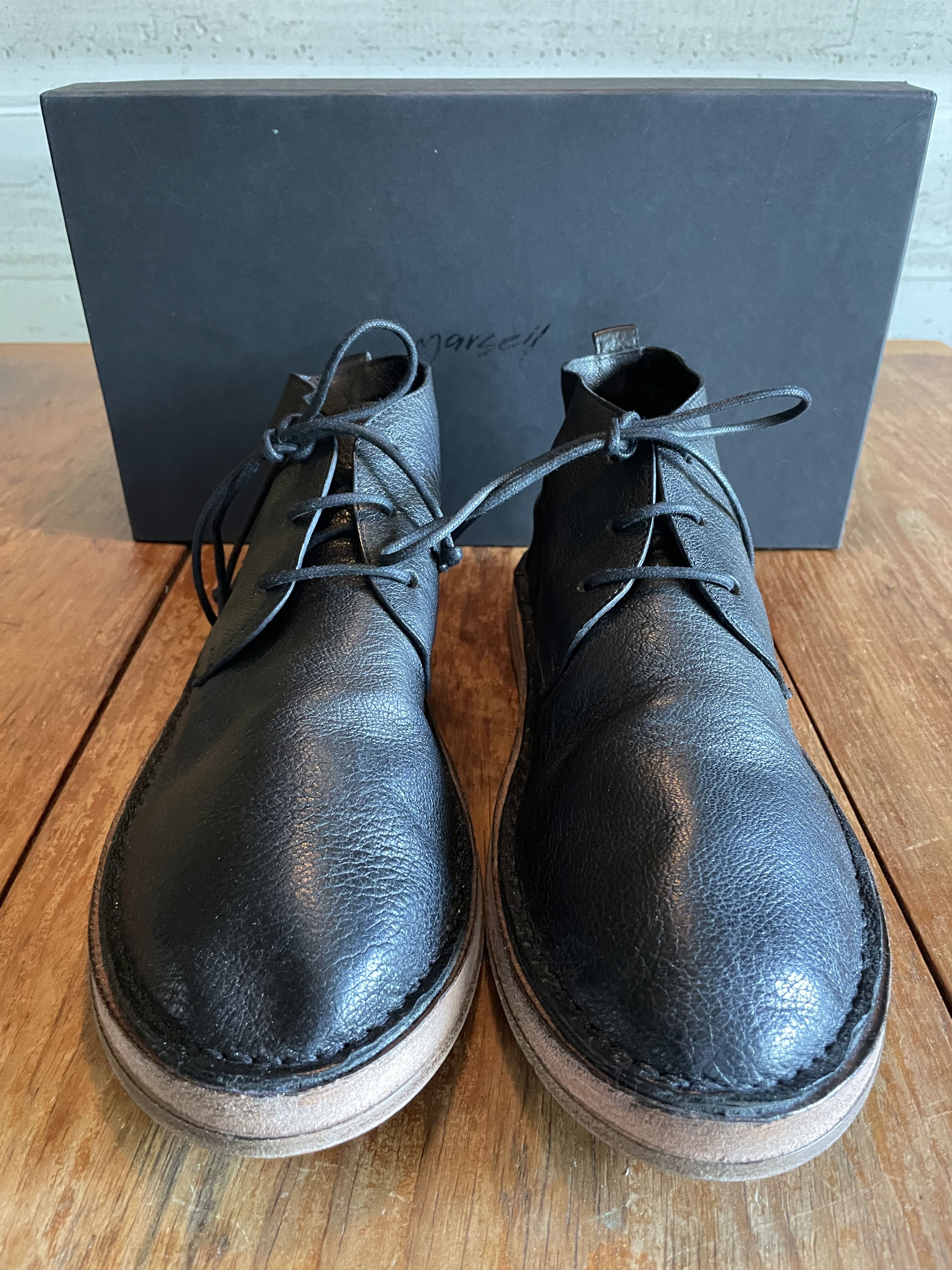 Marsell Strasacco Black Leather Boots US 10/10.5/Euro 42