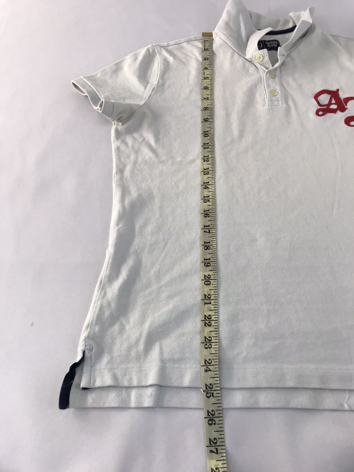 Armani × Designer Armani Jeans Big Logo Design Polo Tee T-shirt Size M / US 6-8 / IT 42-44 - 9 Thumbnail