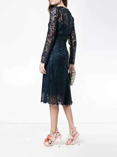 Dolce & Gabbana o1y0825 Midi Dress in Midnight Blue Size S / US 4 / IT 40 - 4 Thumbnail