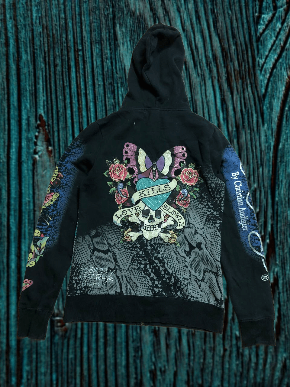 Ed Hardy VINTAGE Y2K ED HARDY ZIP HOODIE ALL OVER PRINTED Size S / US 4 / IT 40 - 1 Thumbnail