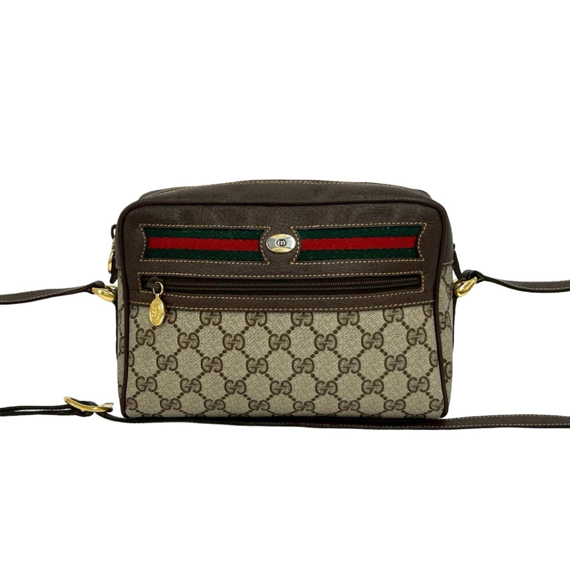Gucci GUCCI Vintage Sherry Line GG Logo Hardware Leather Shoulder Bag/Pouch Brown 36976 Size ONE SIZE - 1 Thumbnail