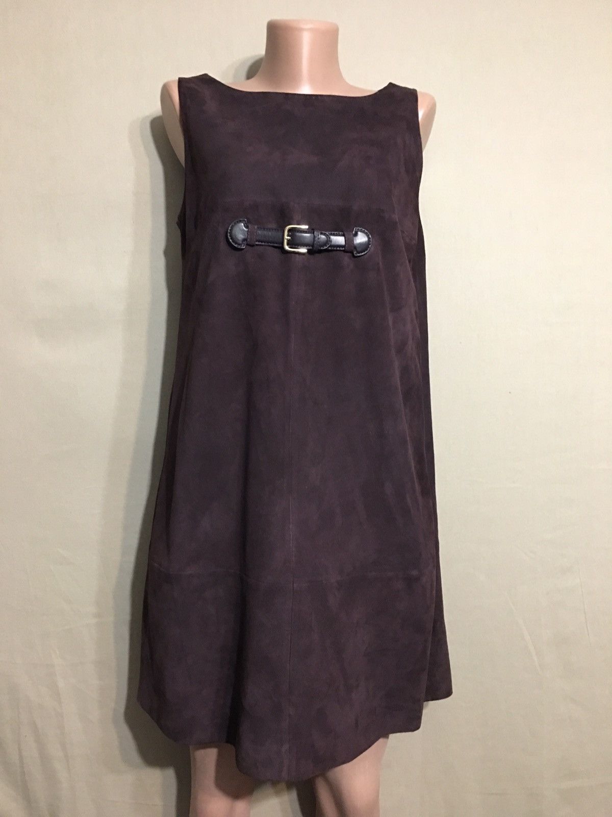 image of Paule Ka Designer Leather Dress Size Eu 40 in Brown, Women's