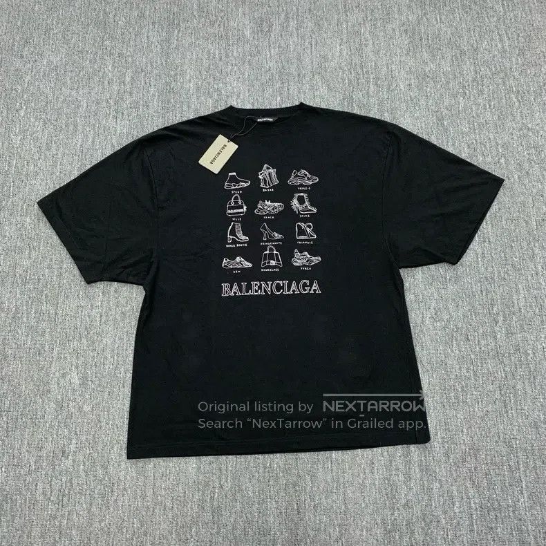 Balenciaga Balenciaga Black Pattern Printed Short Sleeve/XXS Size Size US XXS / EU 40 - 1 Thumbnail
