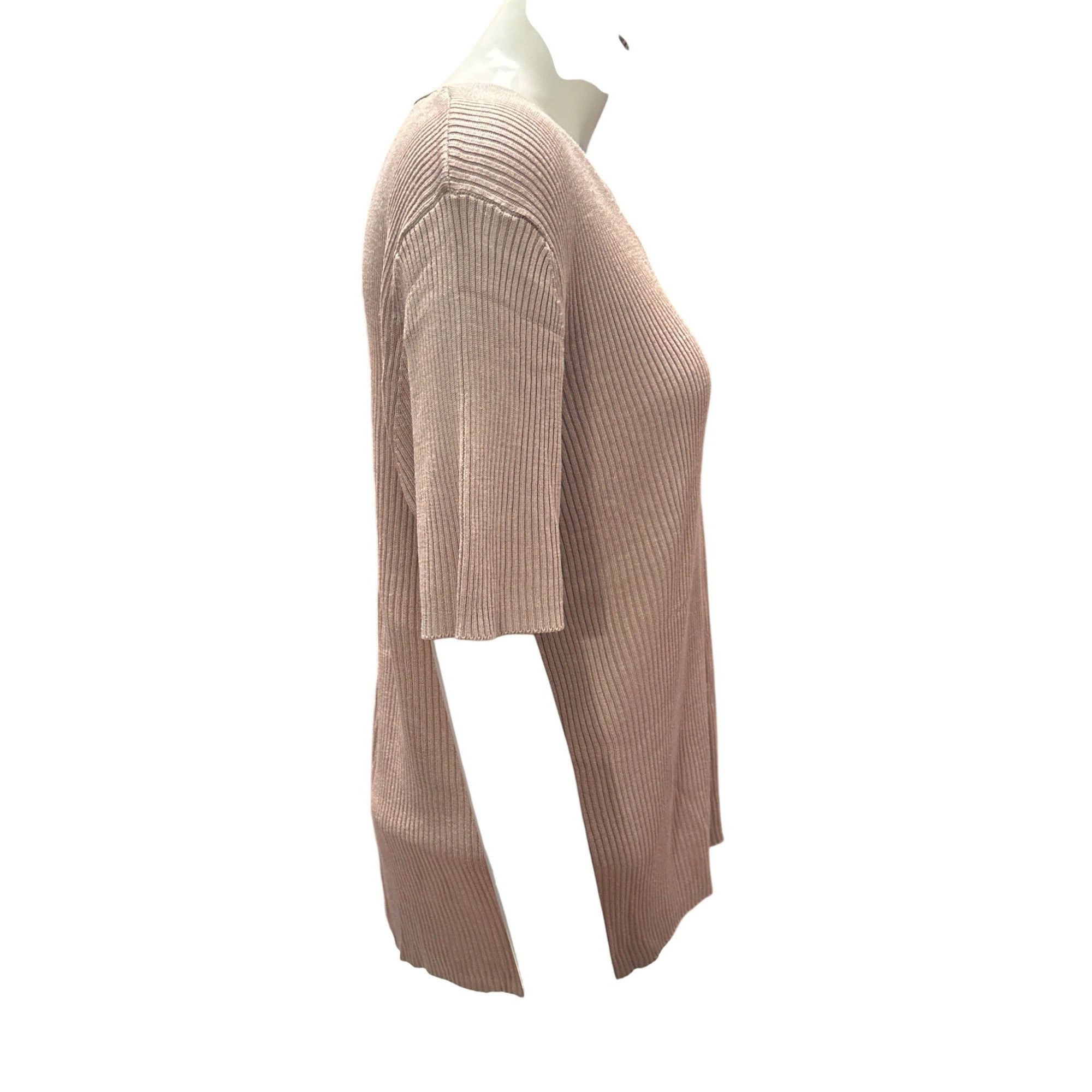 Other August Silk Knits XL Taupe Vintage Ribbed V Neck Silk Sweate Size XL / US 12-14 / IT 48-50 - 5 Thumbnail