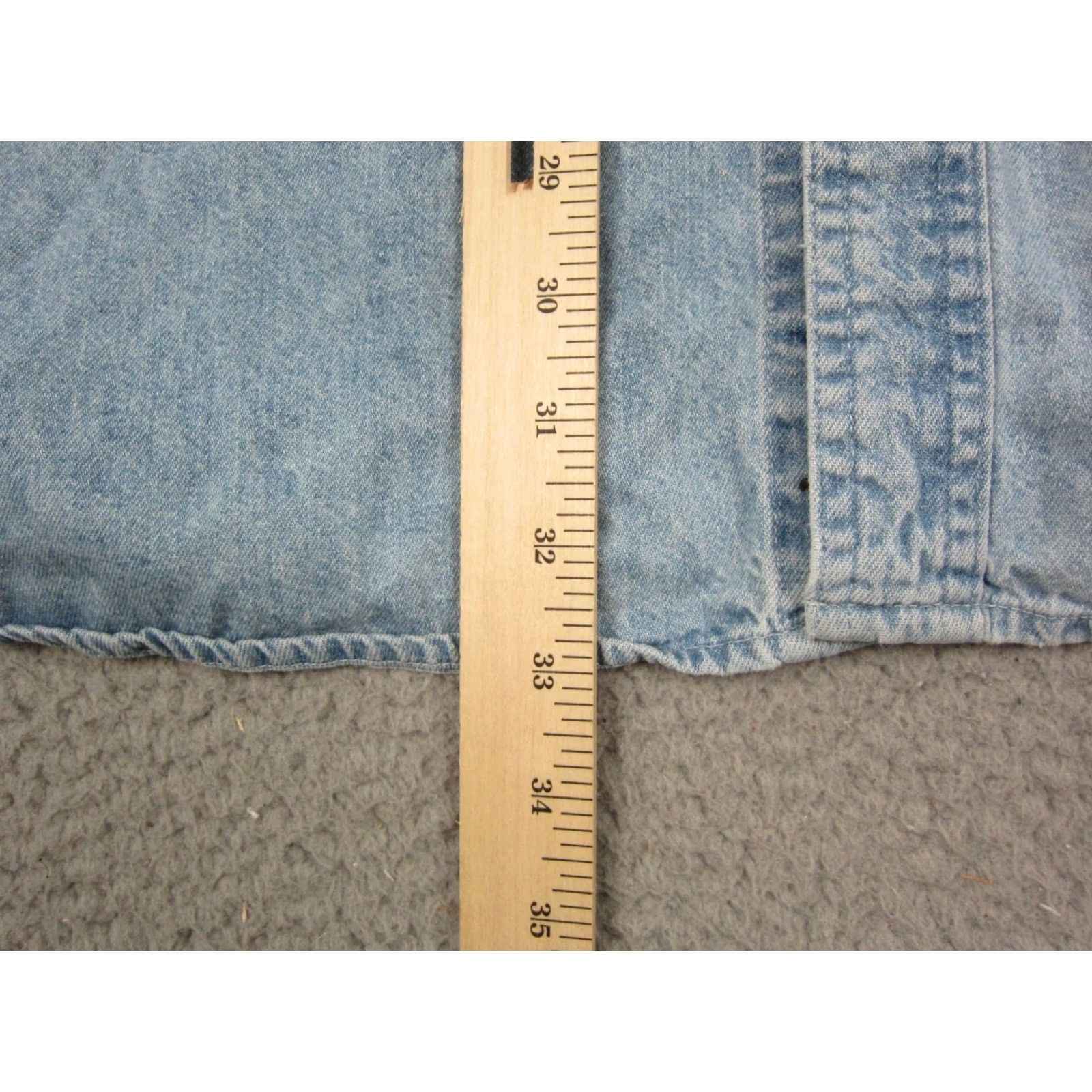 Vintage VINTAGE Pine Island International US Department of Education Shirt Mens XL Blue Denim 90s Button-Up Collared Long Sleeve 90s Mens Blue Denim Shirt XL Size US XL / EU 56 / 4 - 7 Thumbnail