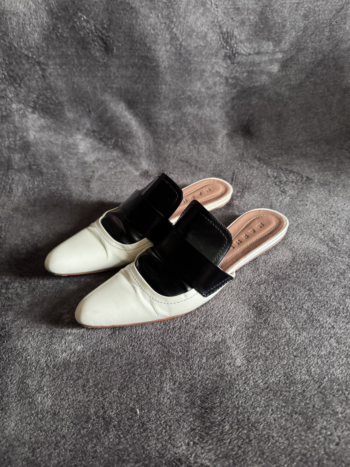 Marni Marni mules leather white and black vintage Size US 9 / IT 39 - 6 Thumbnail