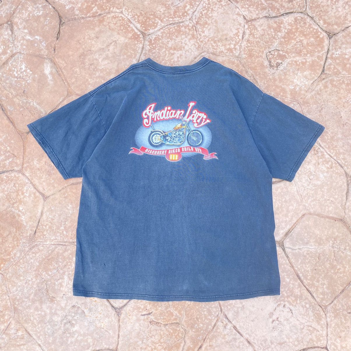Indian Motorcycle Thrashed Faded Vintage Y2K Indian Larry New York City Tee Size US XXL / EU 58 / 5 - 1 Thumbnail