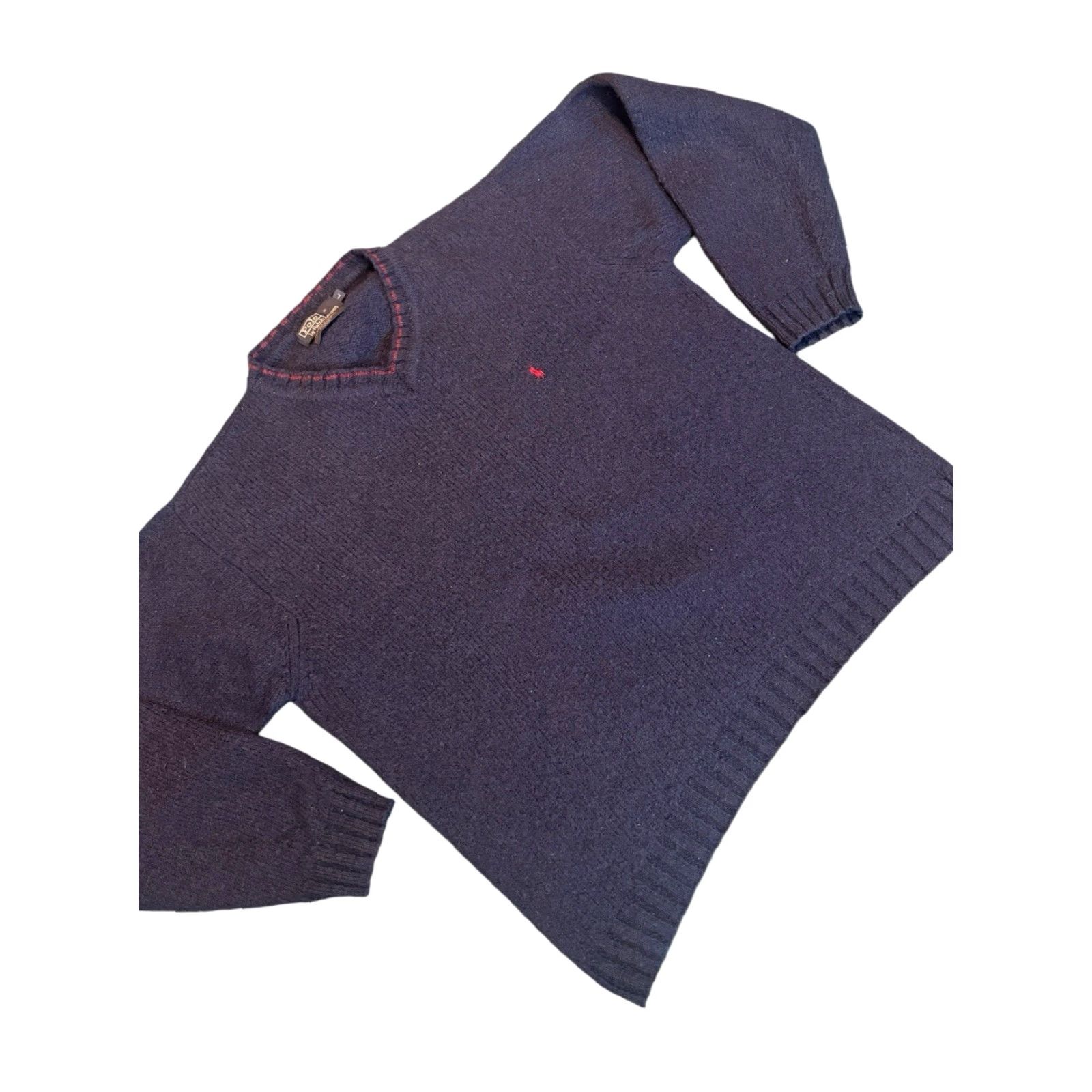 Polo Ralph Lauren VINTAGE Polo Ralph Lauren V-Neck Sweater L NAVY BLUE Alpaca Cotton Wool Men Regular Knit Golf Casual Shirt Size US L / EU 52-54 / 3 - 3 Thumbnail