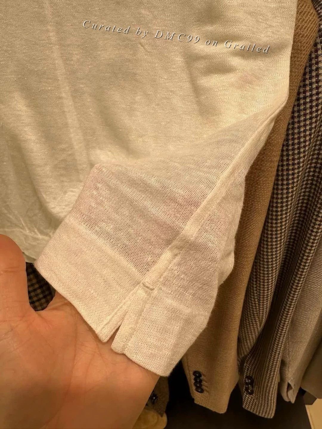 Ermenegildo Zegna Zegna White Linen Men’s T-shirt Size US M / EU 48-50 / 2 - 3 Thumbnail