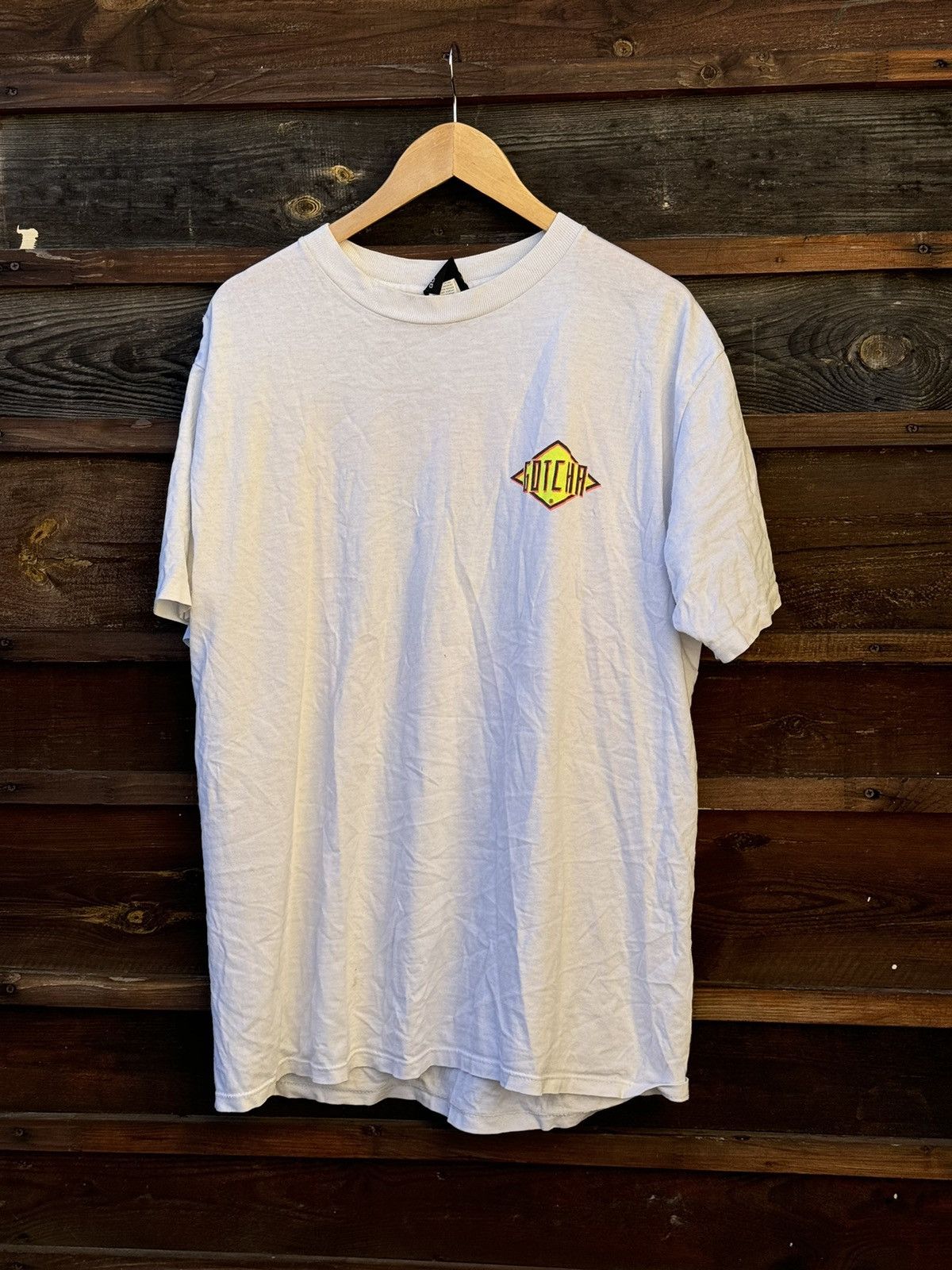 Gotcha × Vintage 1991 Gotcha Rhythm Division vintage white surf tee t-shirt Size US XL / EU 56 / 4 - 8 Thumbnail