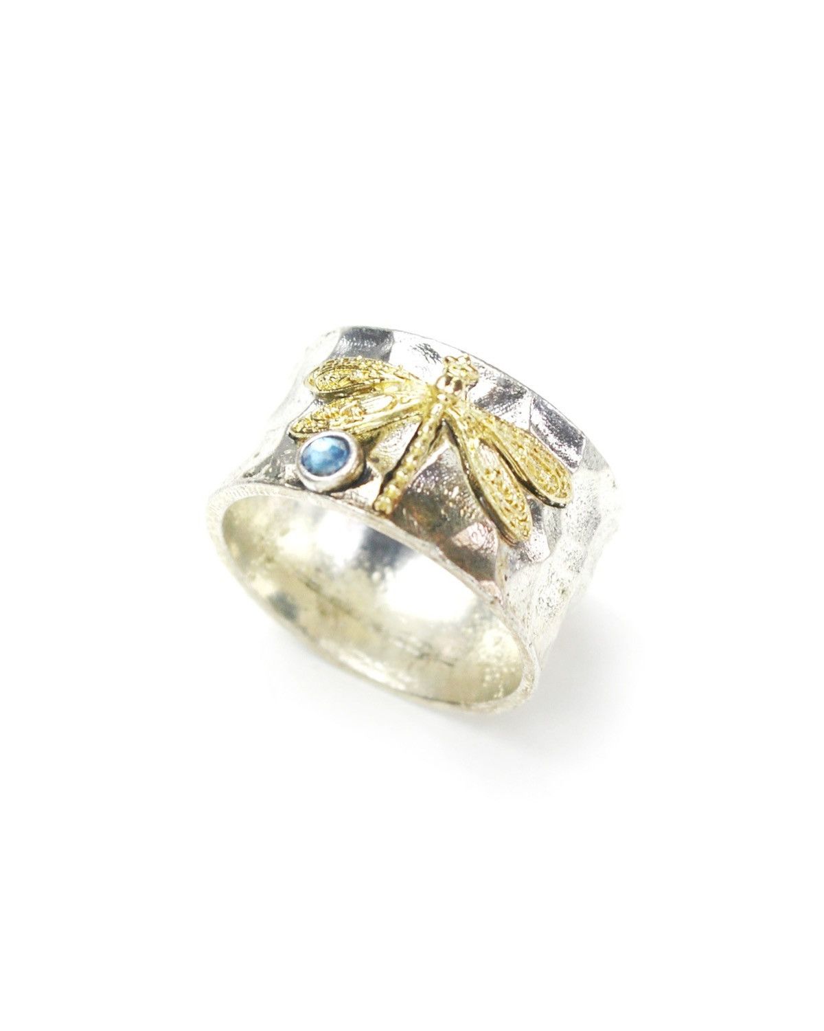 Vintage 2000S JAPANESE MADE ELORA MYSTIC DRAGONFLY METAL RING Size ONE SIZE - 2 Thumbnail