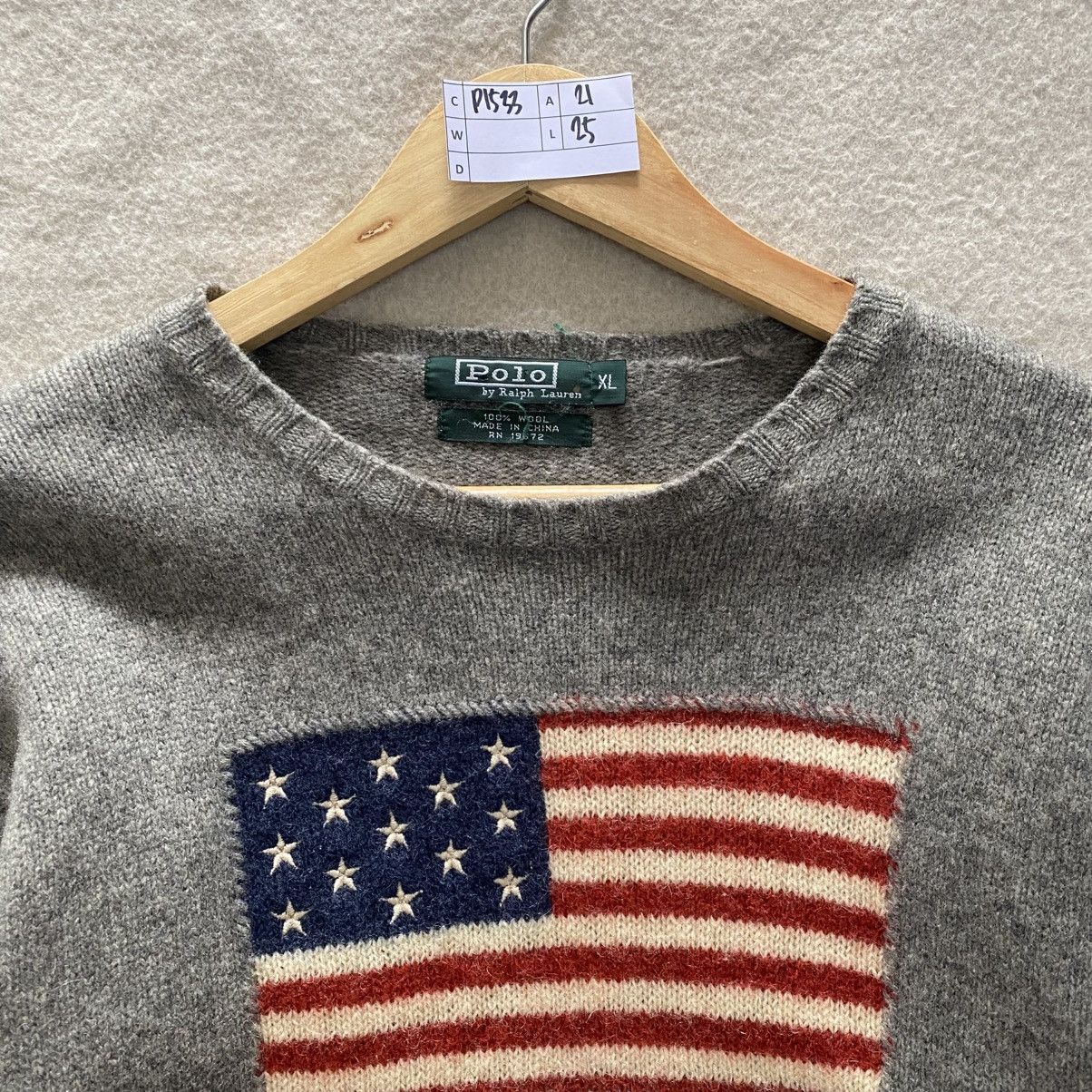 Polo Ralph Lauren × Vintage Vintage Polo Ralph Lauren America Flag Knitwear Size XLARGE Size XL / US 12-14 / IT 48-50 - 2 Thumbnail
