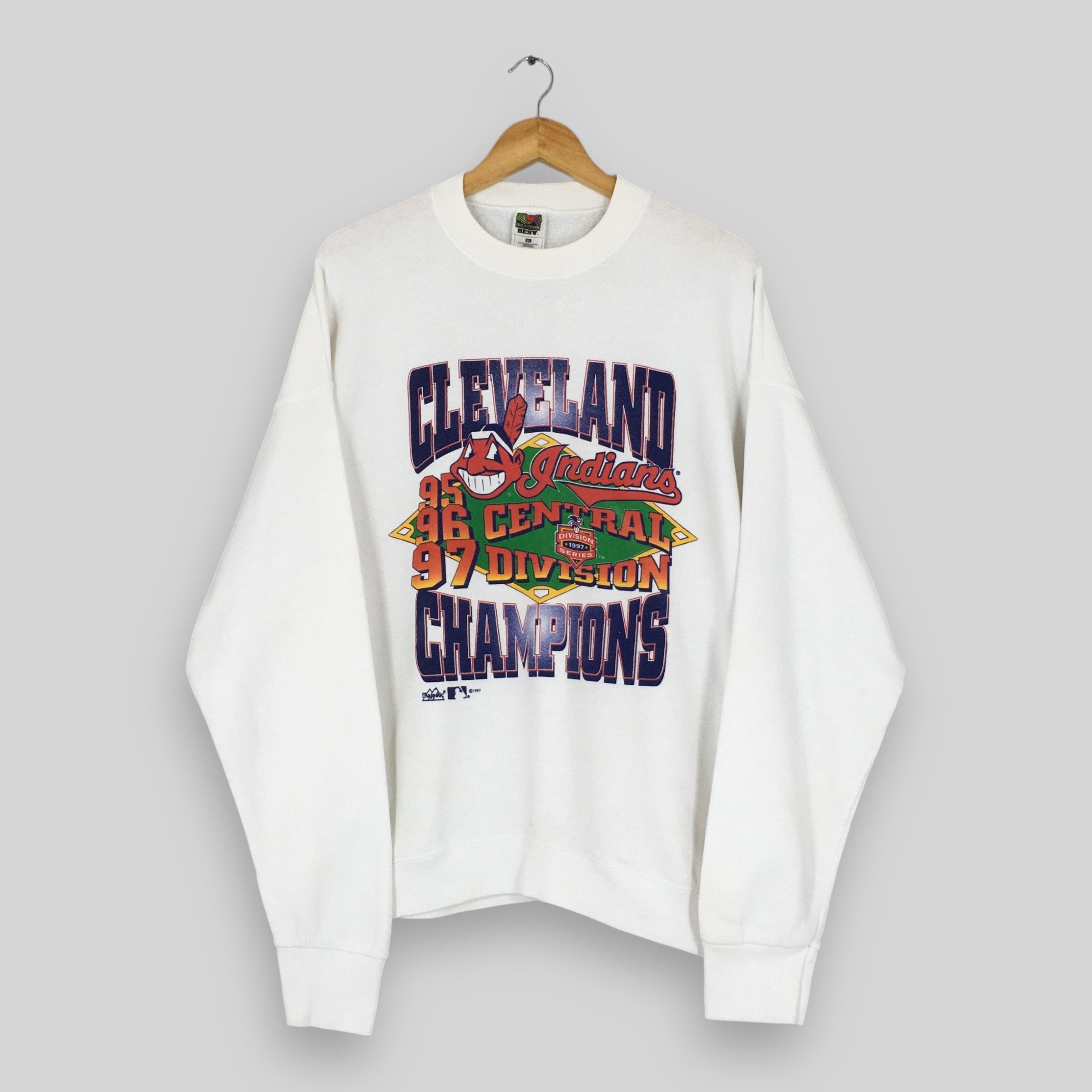 Logo 7 × MLB × Vintage Vintage 90s Cleveland Indians MLB Sweatshirt XLarge Size US XL / EU 56 / 4 - 1 Thumbnail