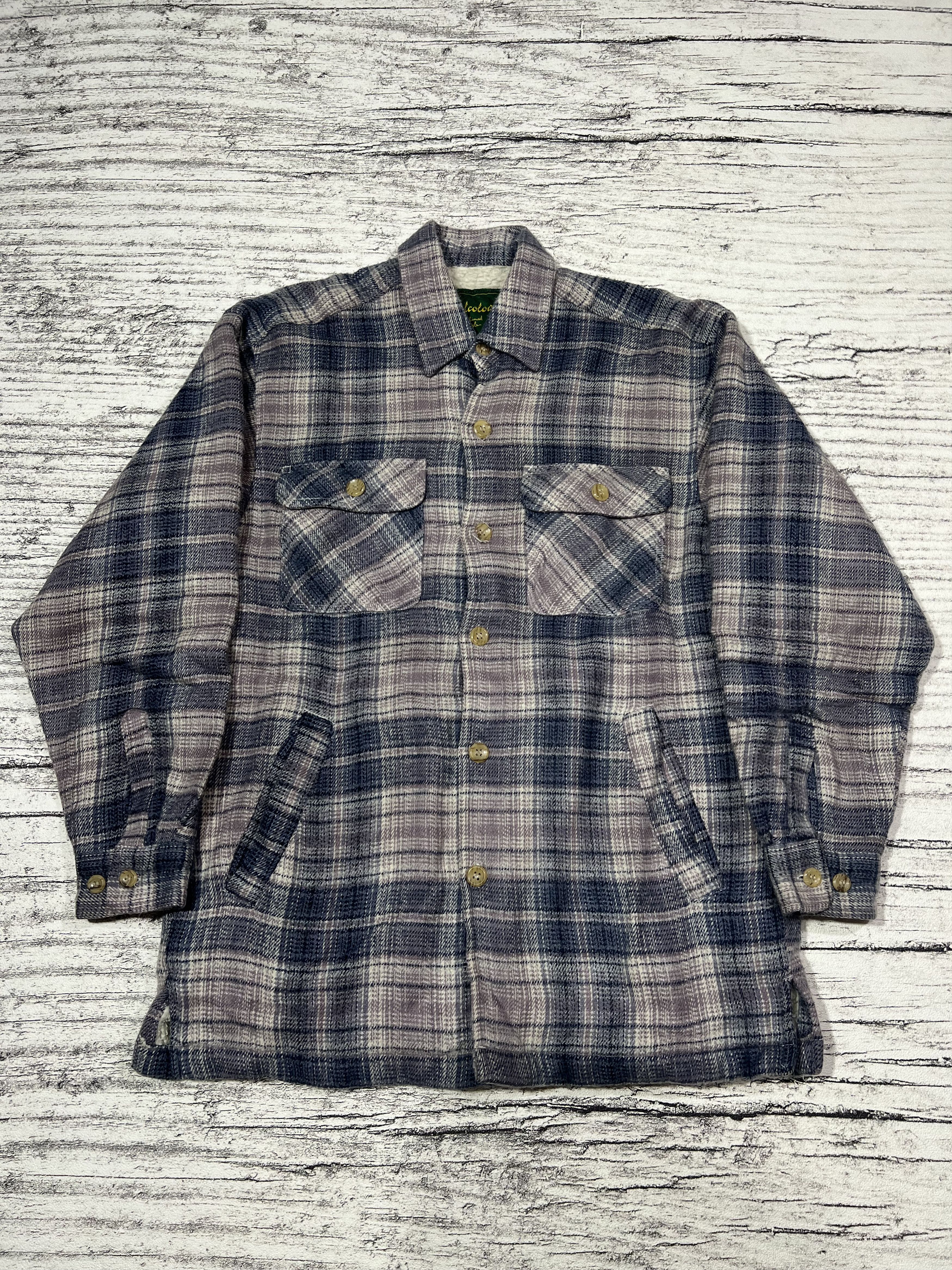 Japanese Brand 2000s Veterano Fleece Wool Button Shirt y2k Lgb Ifsix Size US L / EU 52-54 / 3 - 1 Thumbnail